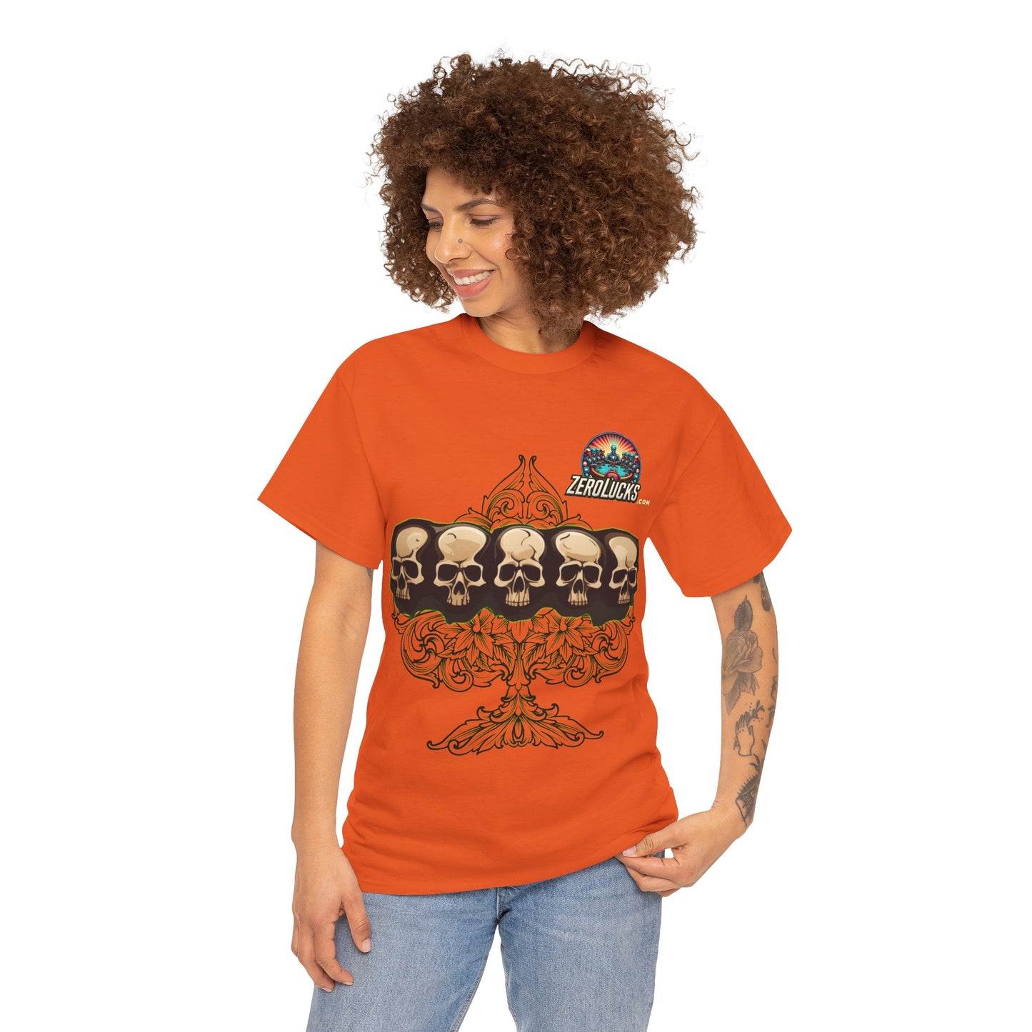 No Lucks Skulls with Spade T-shirt Unisex Heavy Cotton