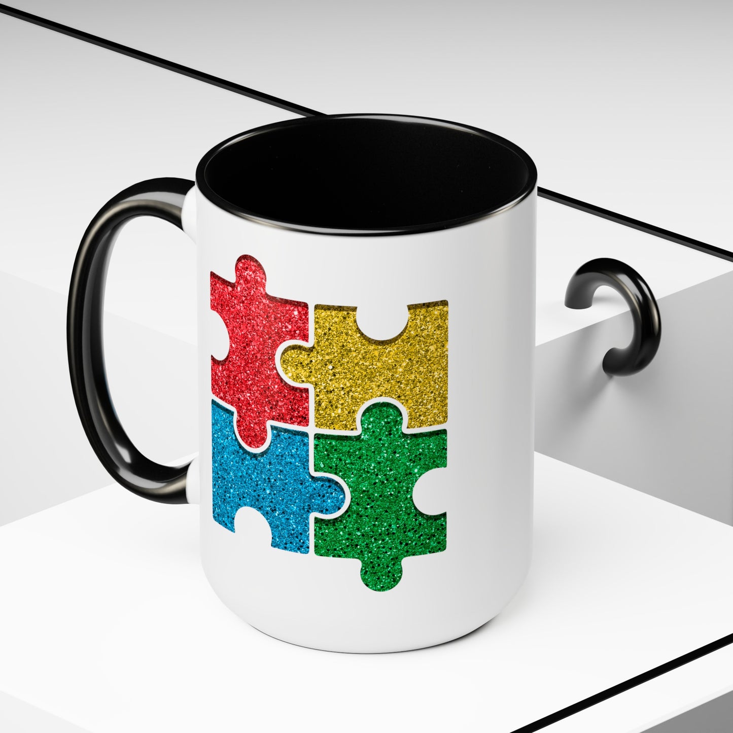 Autism Puzzle Pieces 15oz Coffee Mug