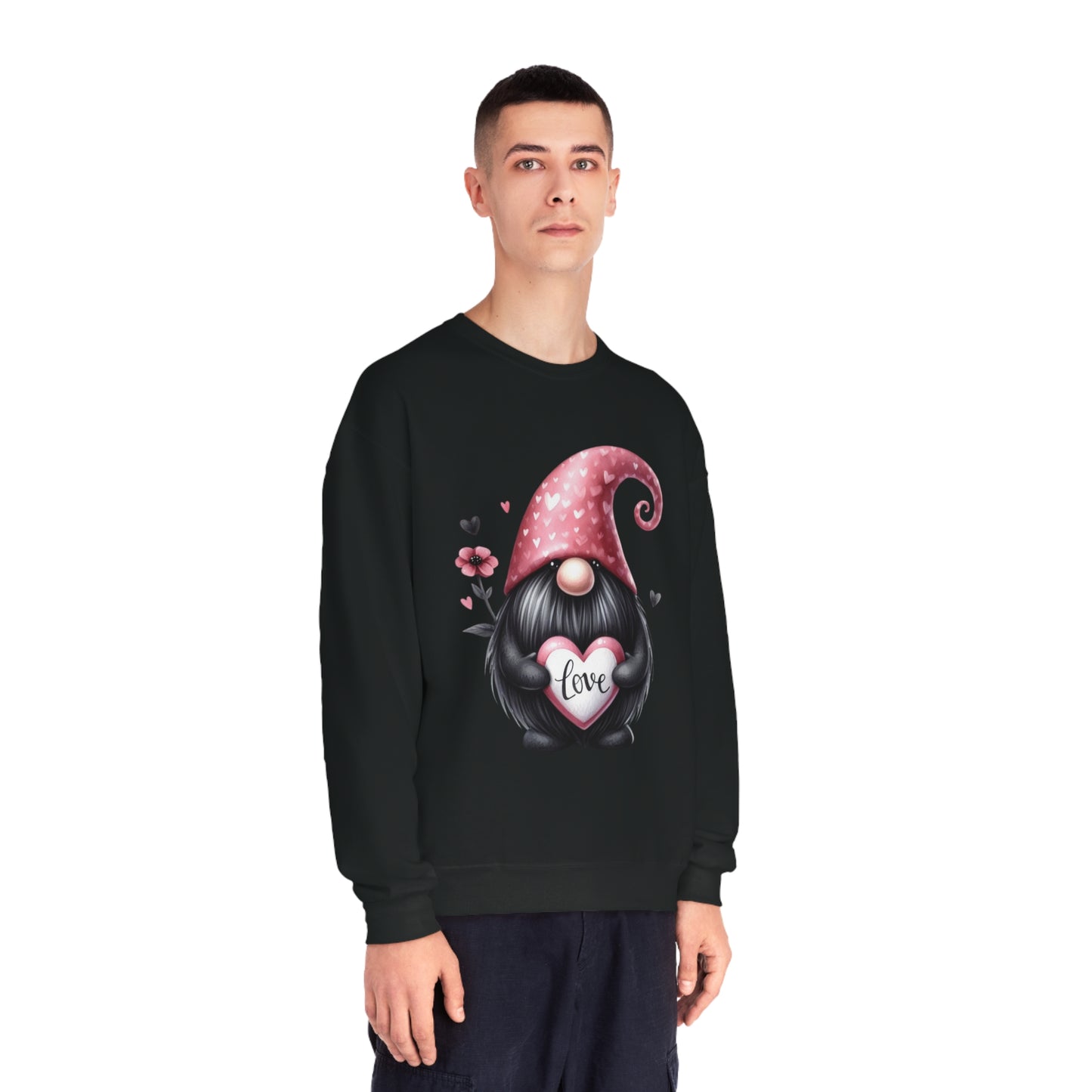 Black Valentine Gnome Unisex NuBlend® Crewneck Sweatshirt