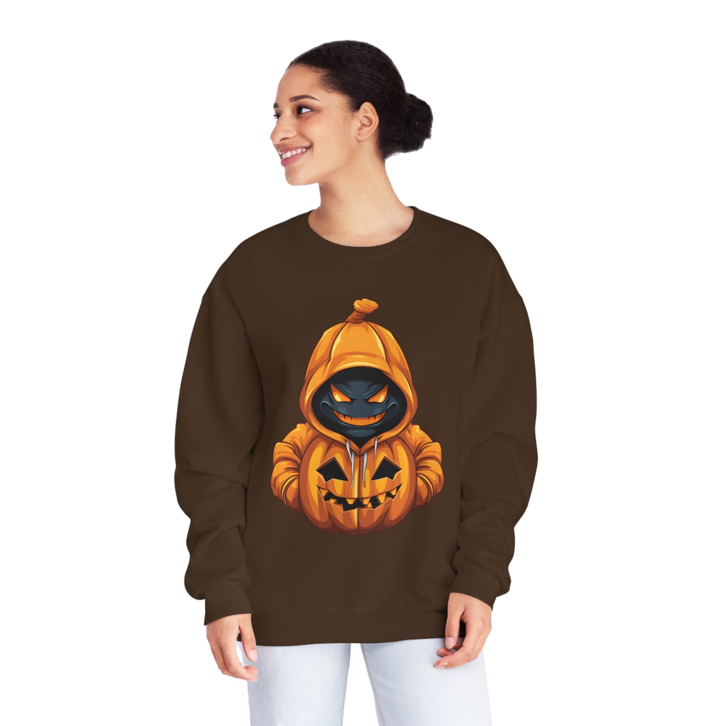 Halloween Scary Hoodie Pumpkin Character Unisex NuBlend® Crewneck Sweatshirt
