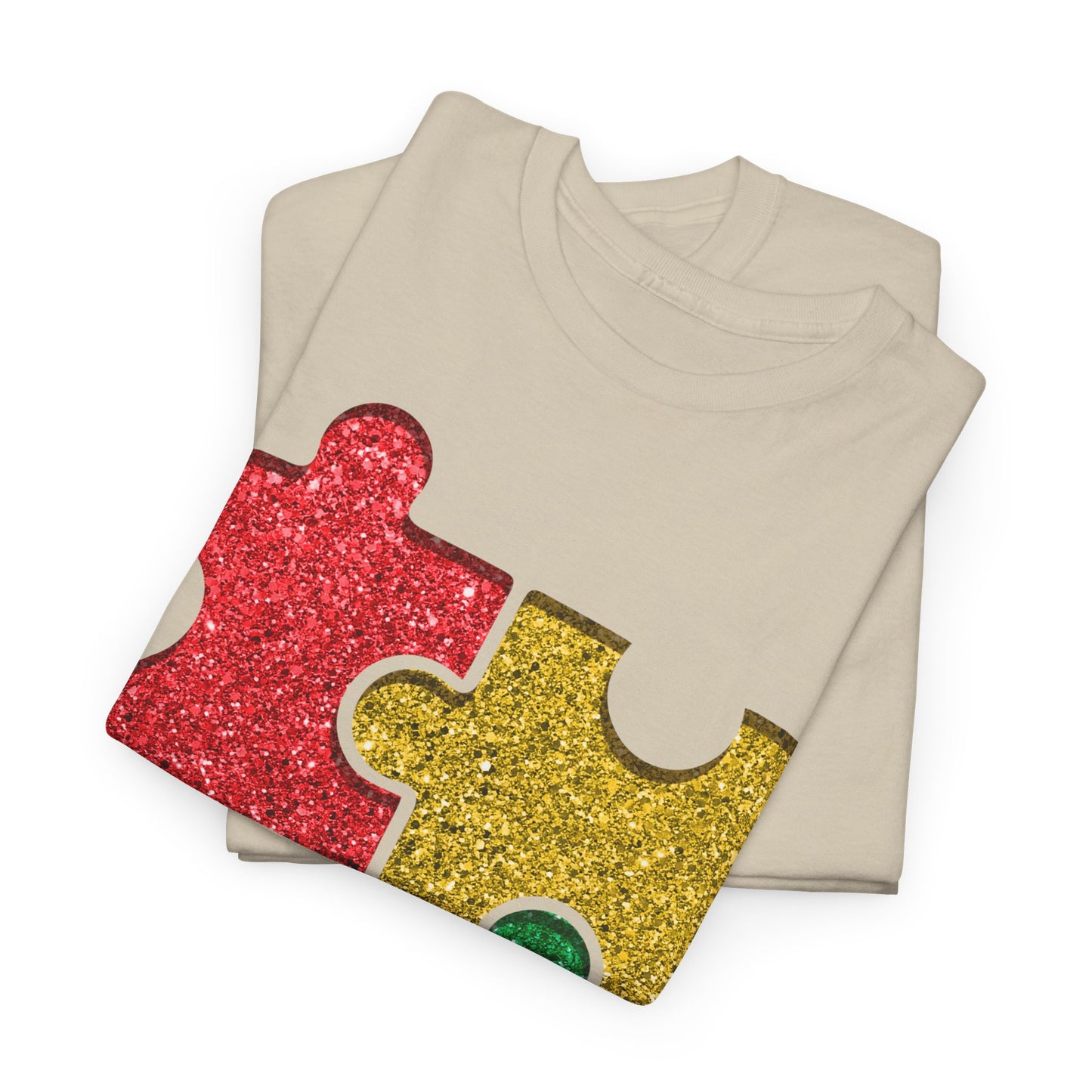 Autism Puzzle Pieces T-shirt Unisex Heavy Cotton