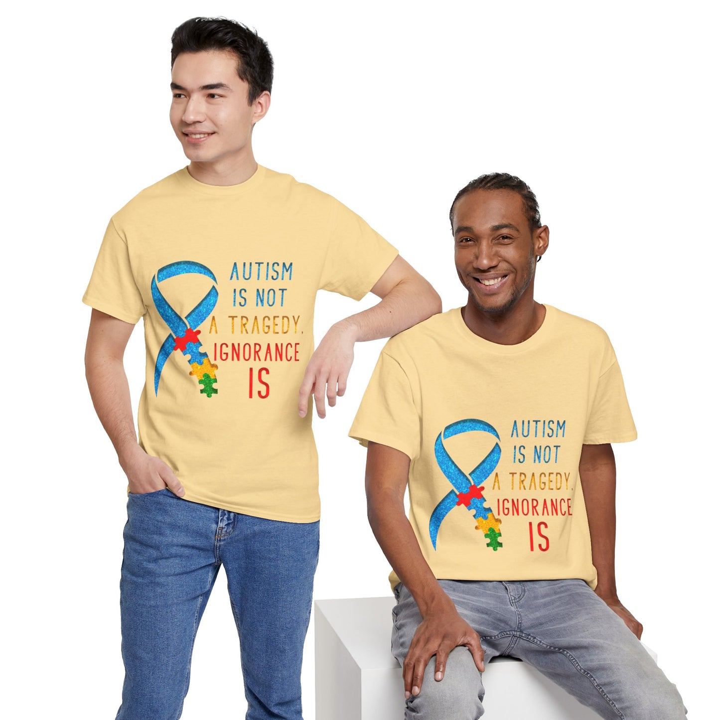 Autism is NOT a Tragedy IGNORANCE is T-shirt Unisex Heavy Cotton