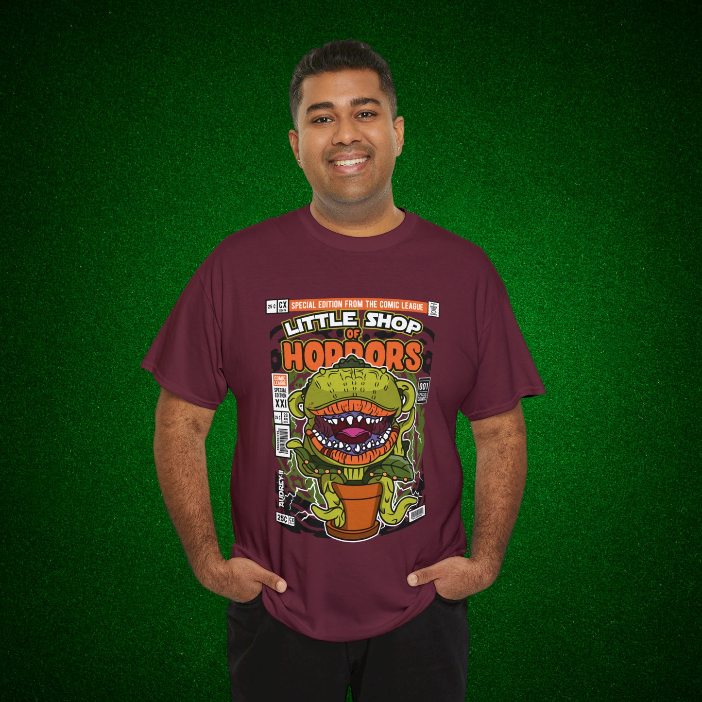 Little Shop of Horrors Audrey Pop Culture Mock Comic Cover heavy cotton T-shirt