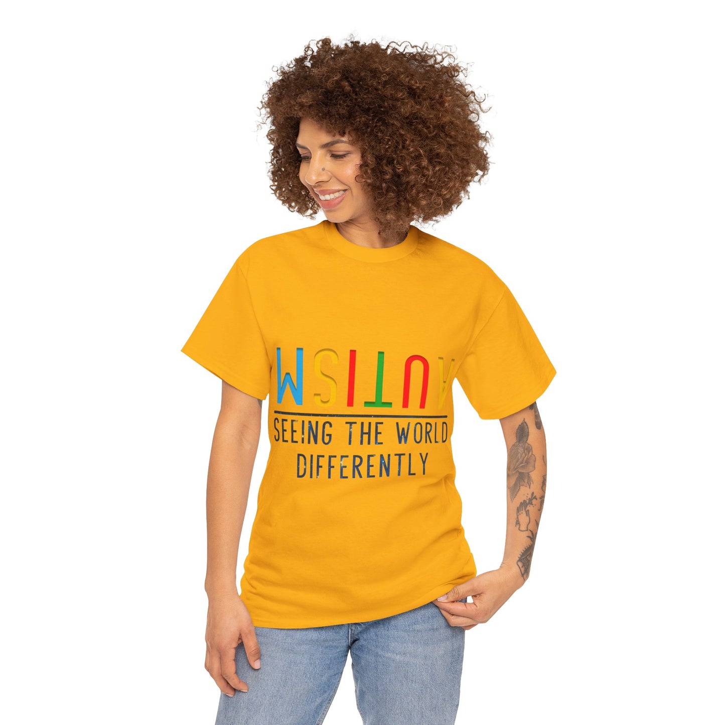 Autism Seeing the World Differently T-shirt Unisex Heavy Cotton