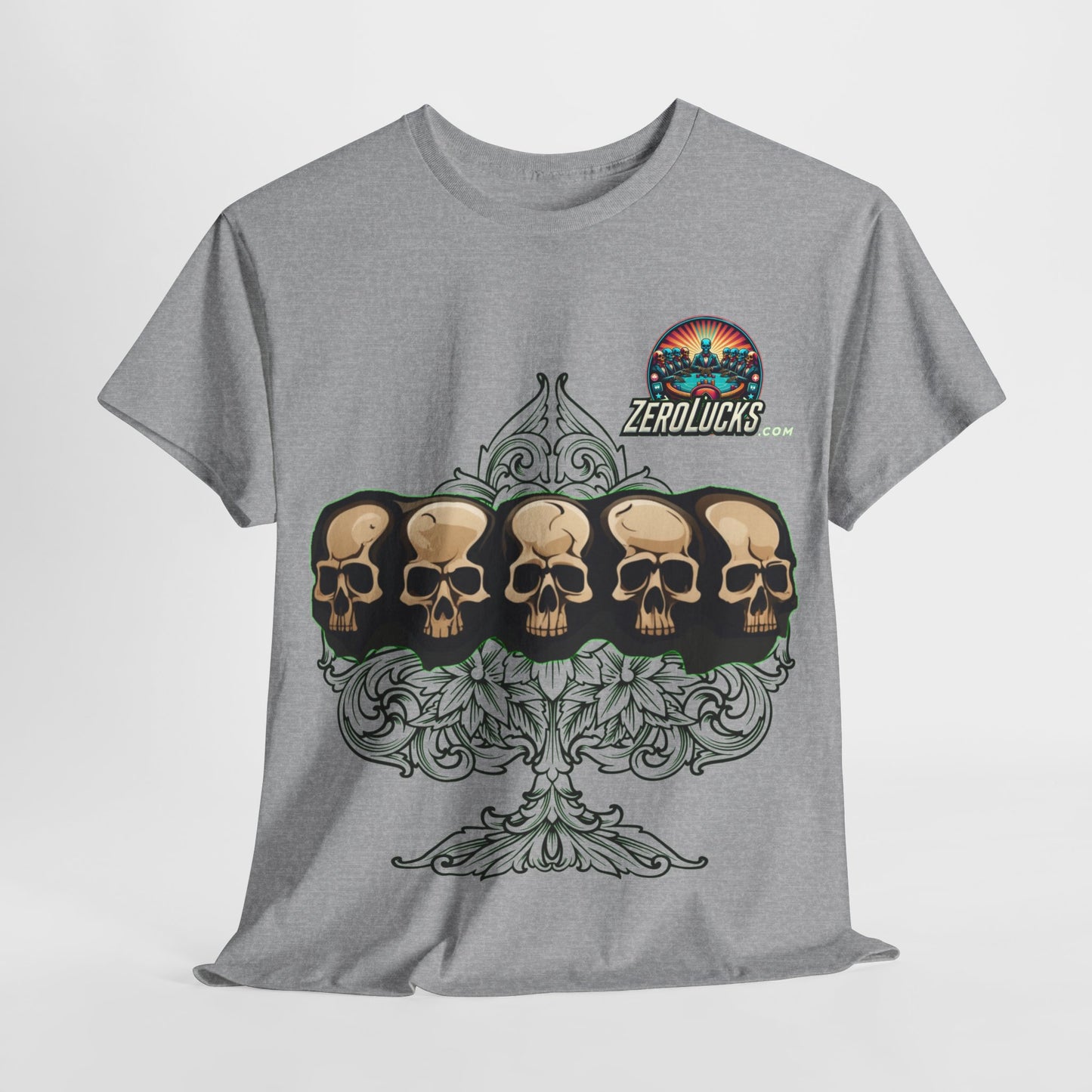 No Lucks Skulls with Spade T-shirt Unisex Heavy Cotton