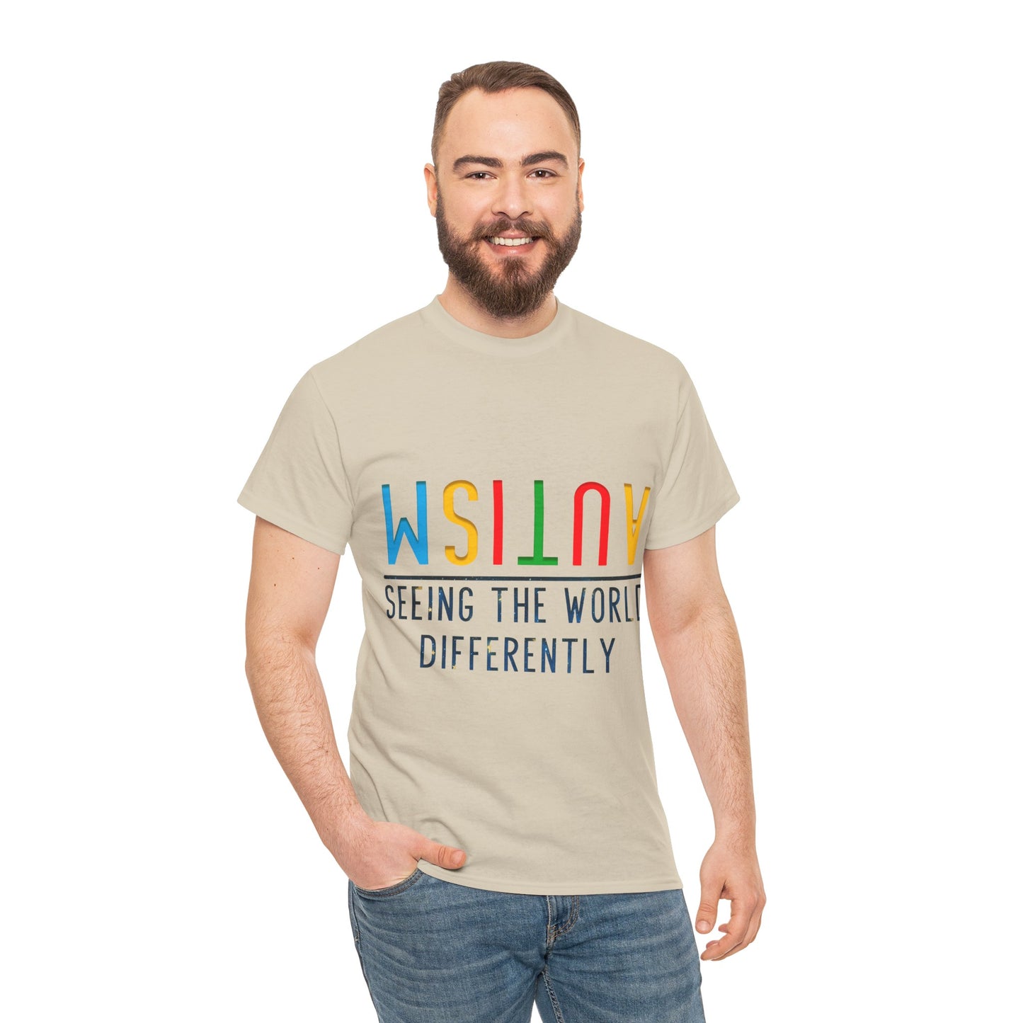 Autism Seeing the World Differently T-shirt Unisex Heavy Cotton