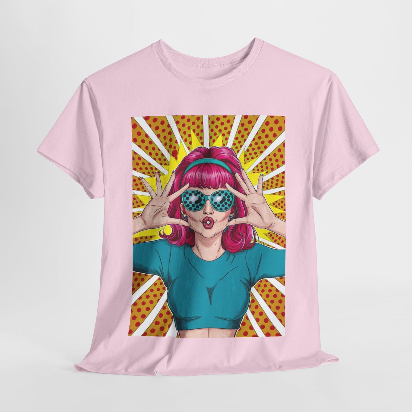 Sexy Retro PopArt Girl Vibrant Colors Unisex heavy cotton Tshirt