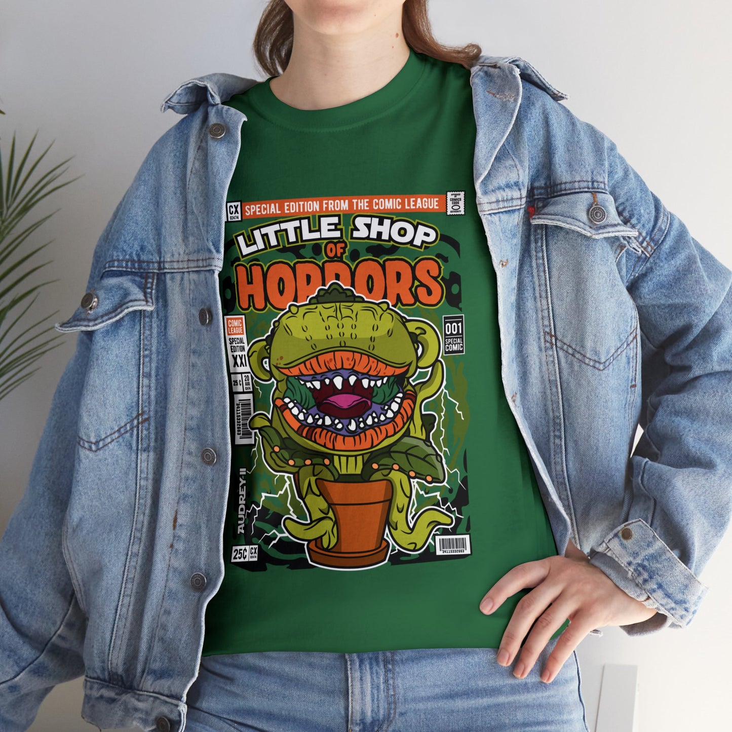 Little Shop of Horrors Audrey Pop Culture Mock Comic Cover heavy cotton T-shirt