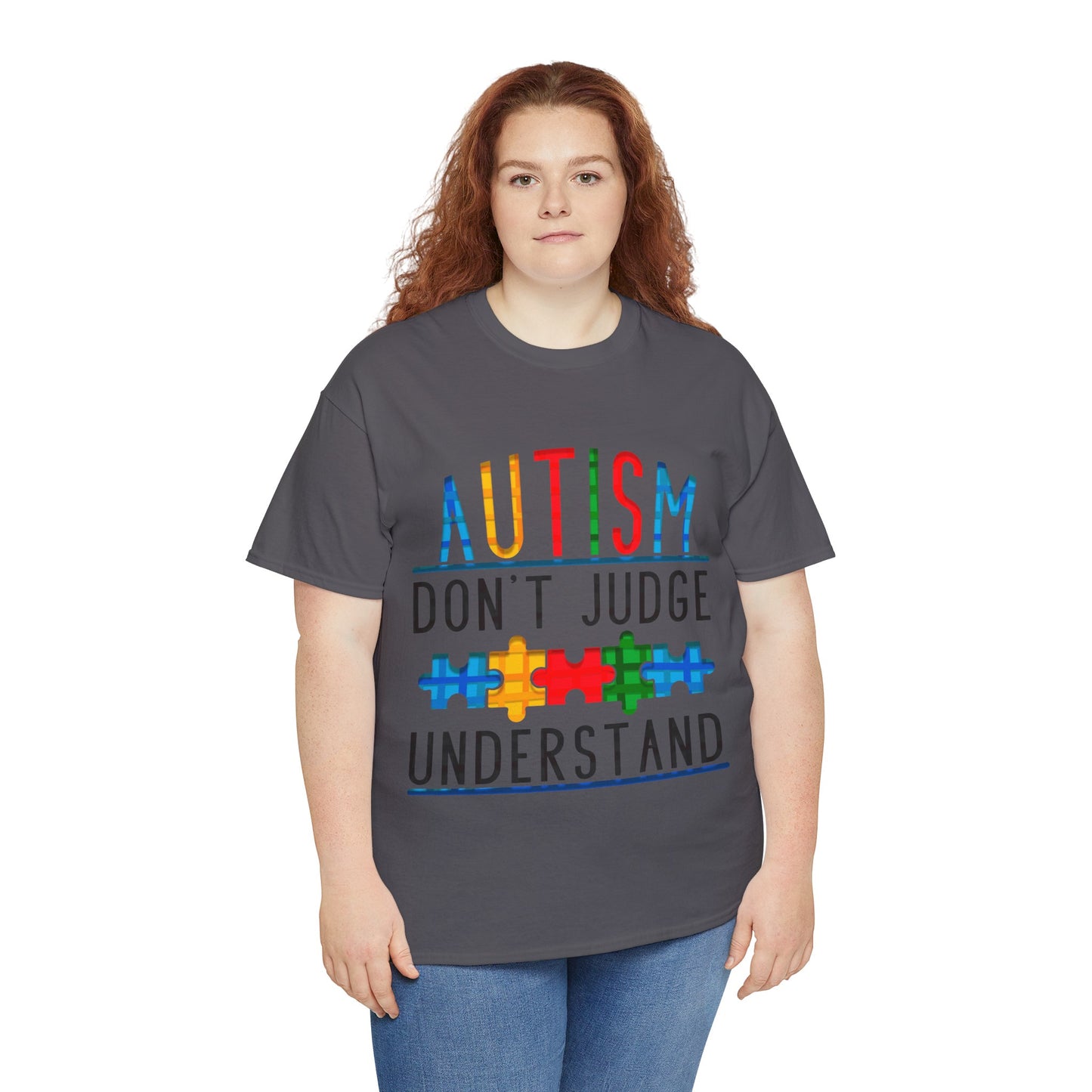 Autism Don't Judge Understand T-shirt Unisex Heavy Cotton