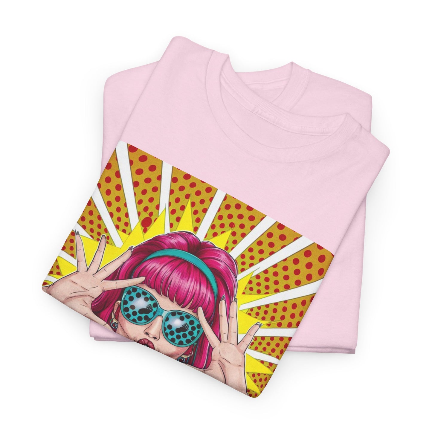 Sexy Retro PopArt Girl Vibrant Colors Unisex heavy cotton Tshirt