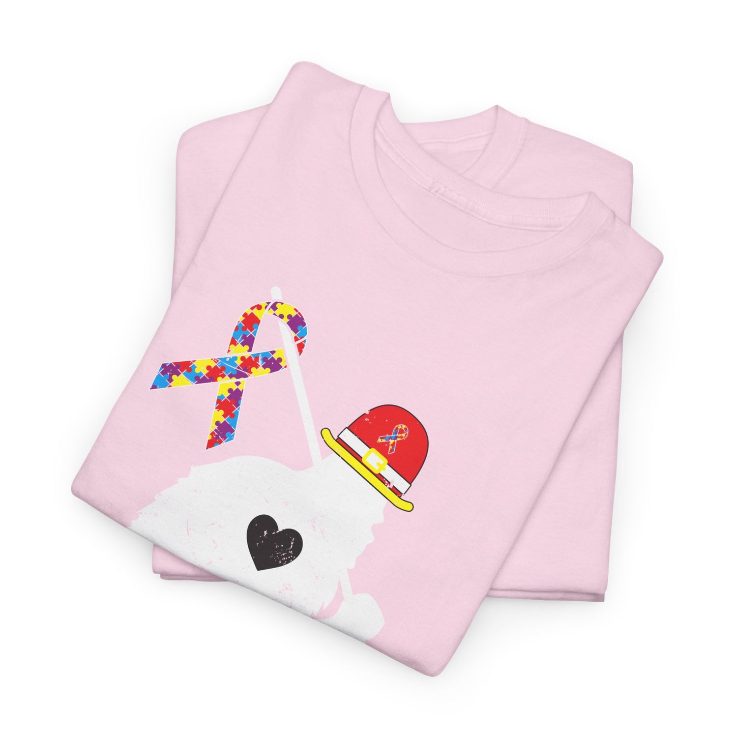Bigfoot Heart Puzzle Piece Autism T shirt unisex heavy cotton T-shirt