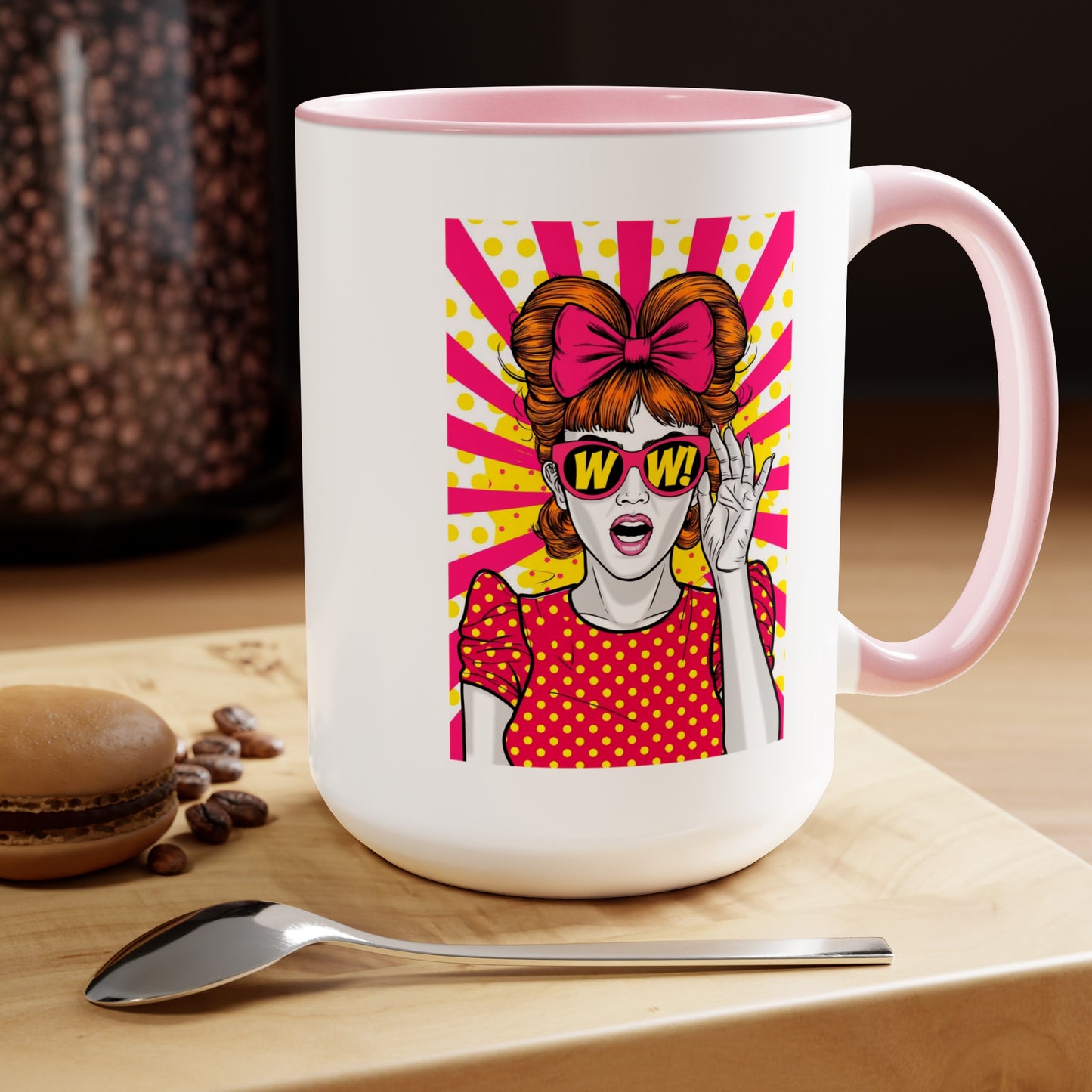 PopArt WOW Girl 15oz Coffee Mug