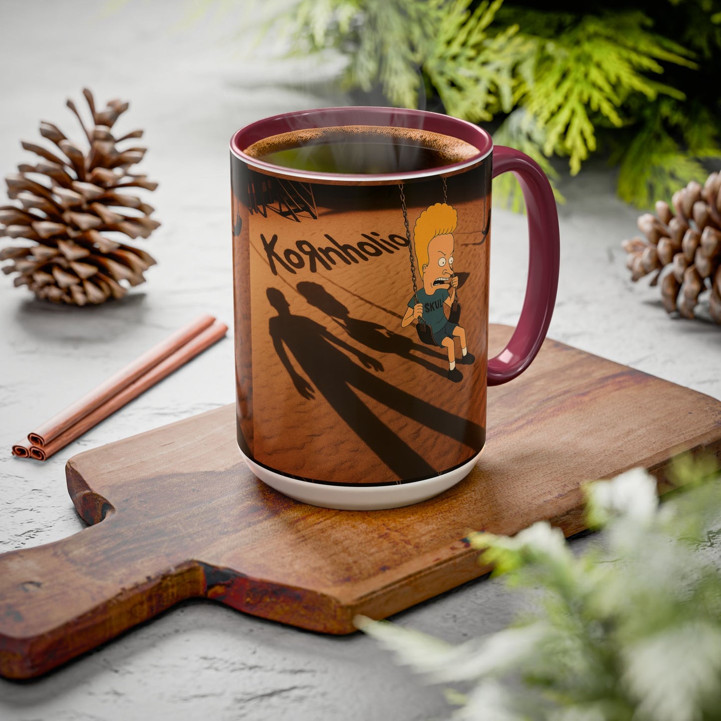 Kornholio 15 oz Coffee Mug Funny Nu Metal Cartoon Cup Multiple Colors
