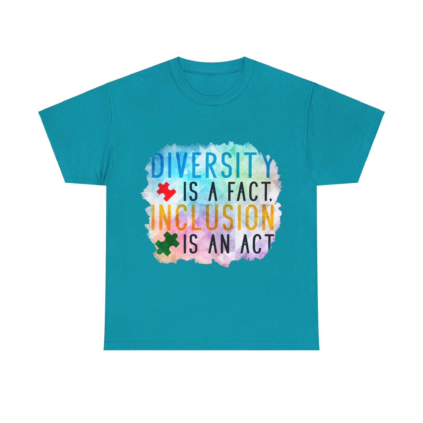 Autism Diversity is a Fact, Inclusion is an Act T-shirt Unisex Heavy Cotton