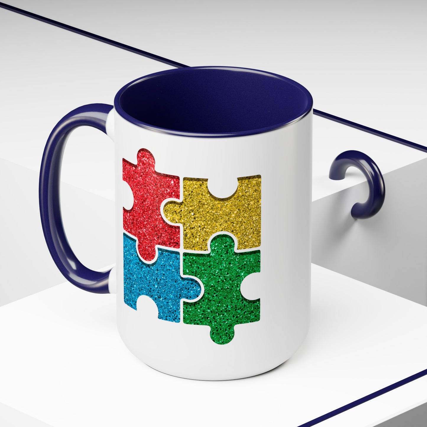 Autism Puzzle Pieces 15oz Coffee Mug