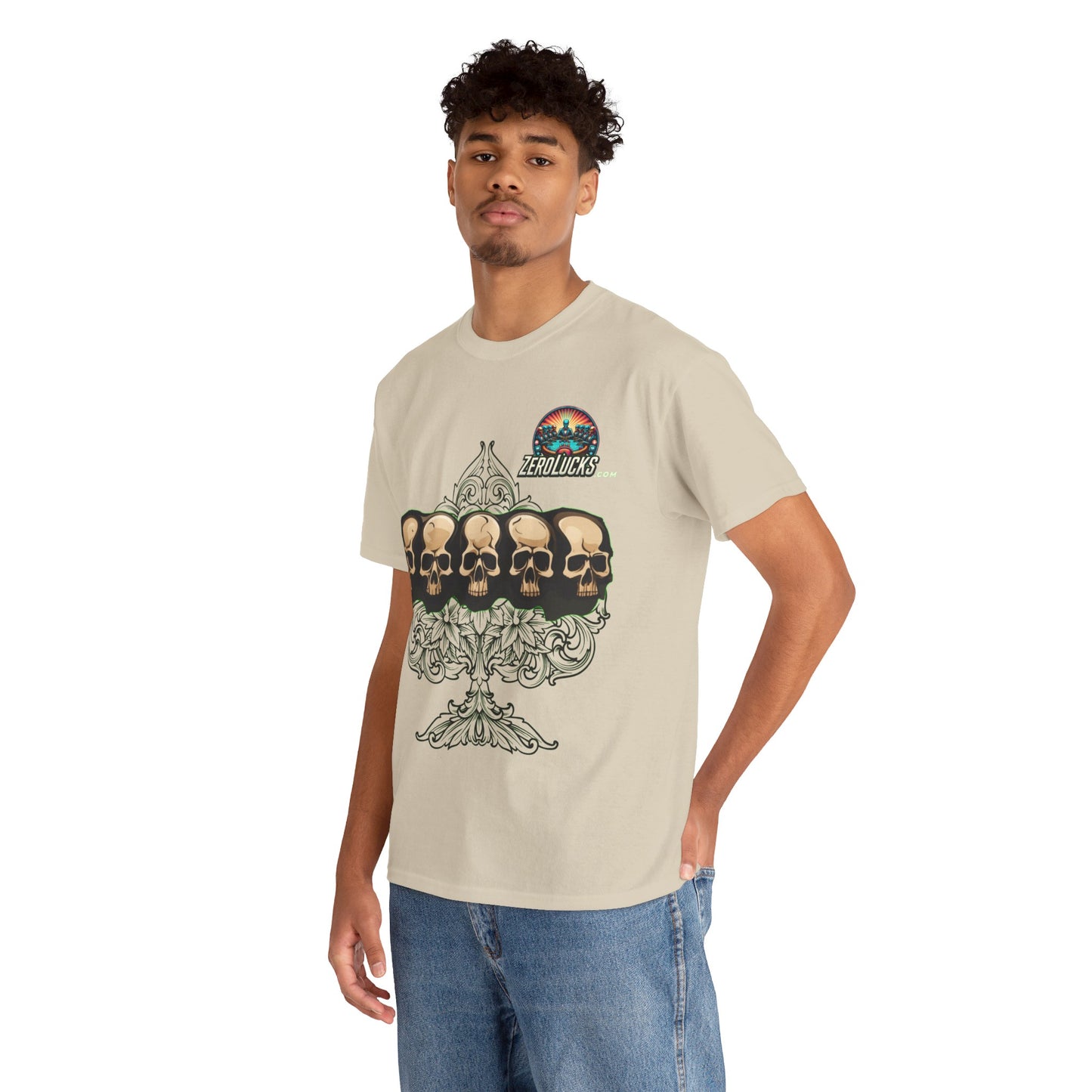 No Lucks Skulls with Spade T-shirt Unisex Heavy Cotton