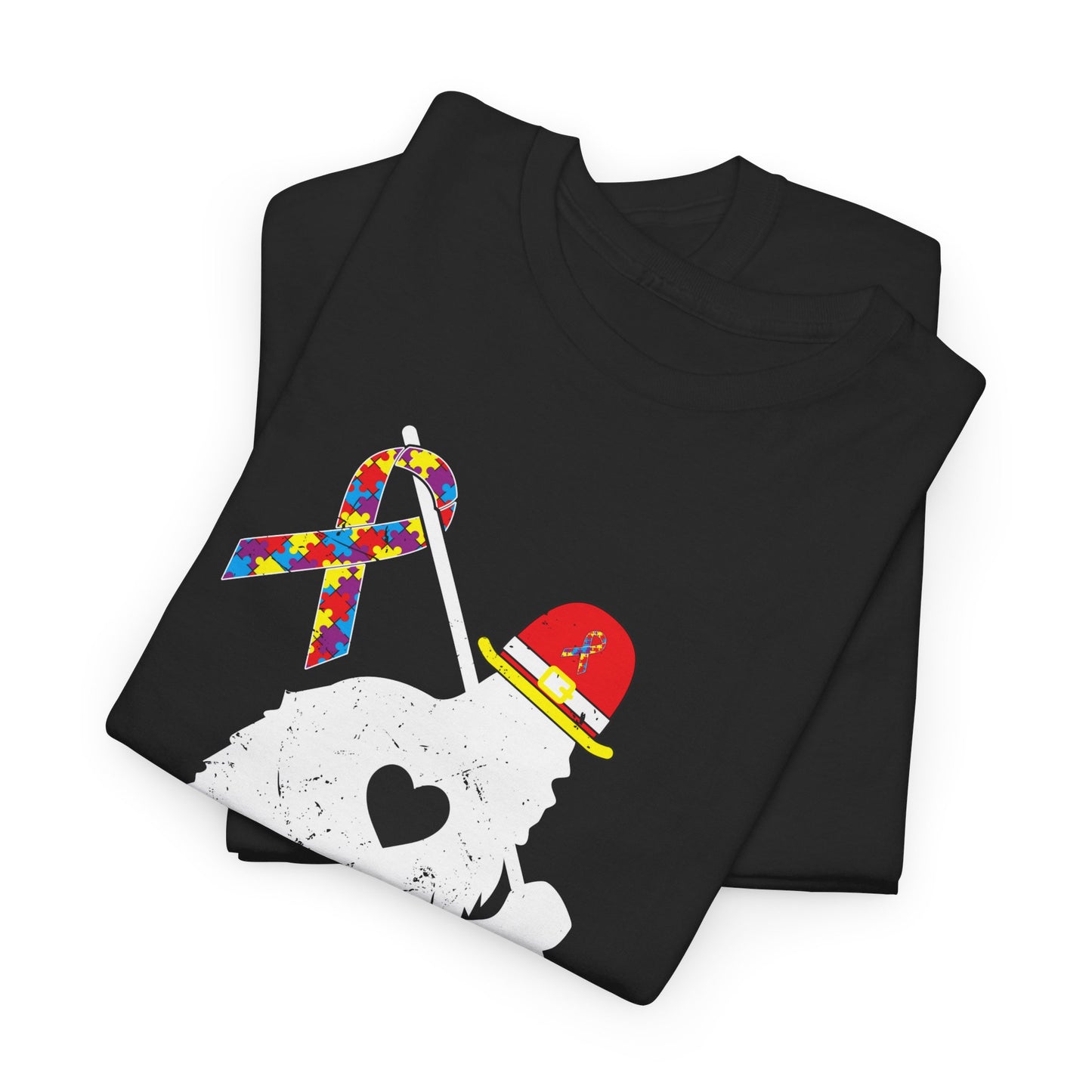 Bigfoot Heart Puzzle Piece Autism T shirt unisex heavy cotton T-shirt