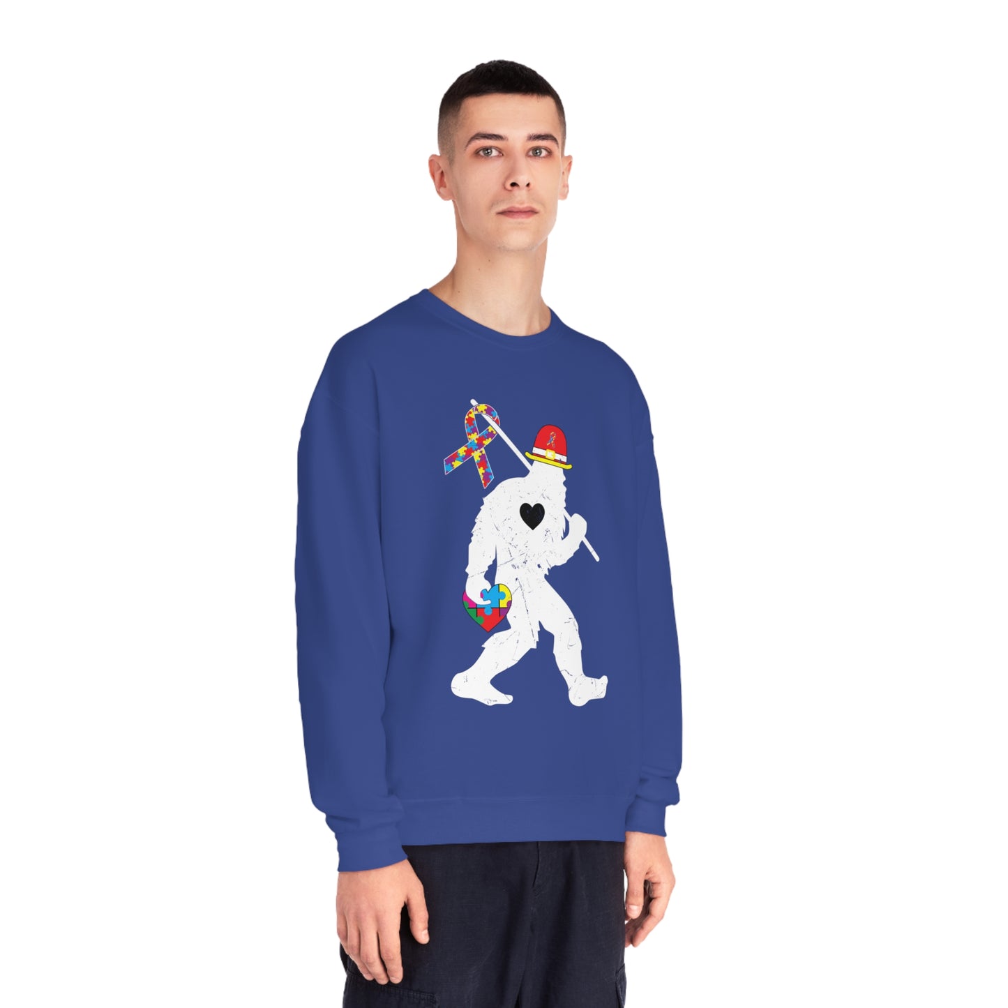 Bigfoot Heart Puzzle Piece Autism Unisex NuBlend® Crewneck Sweatshirt