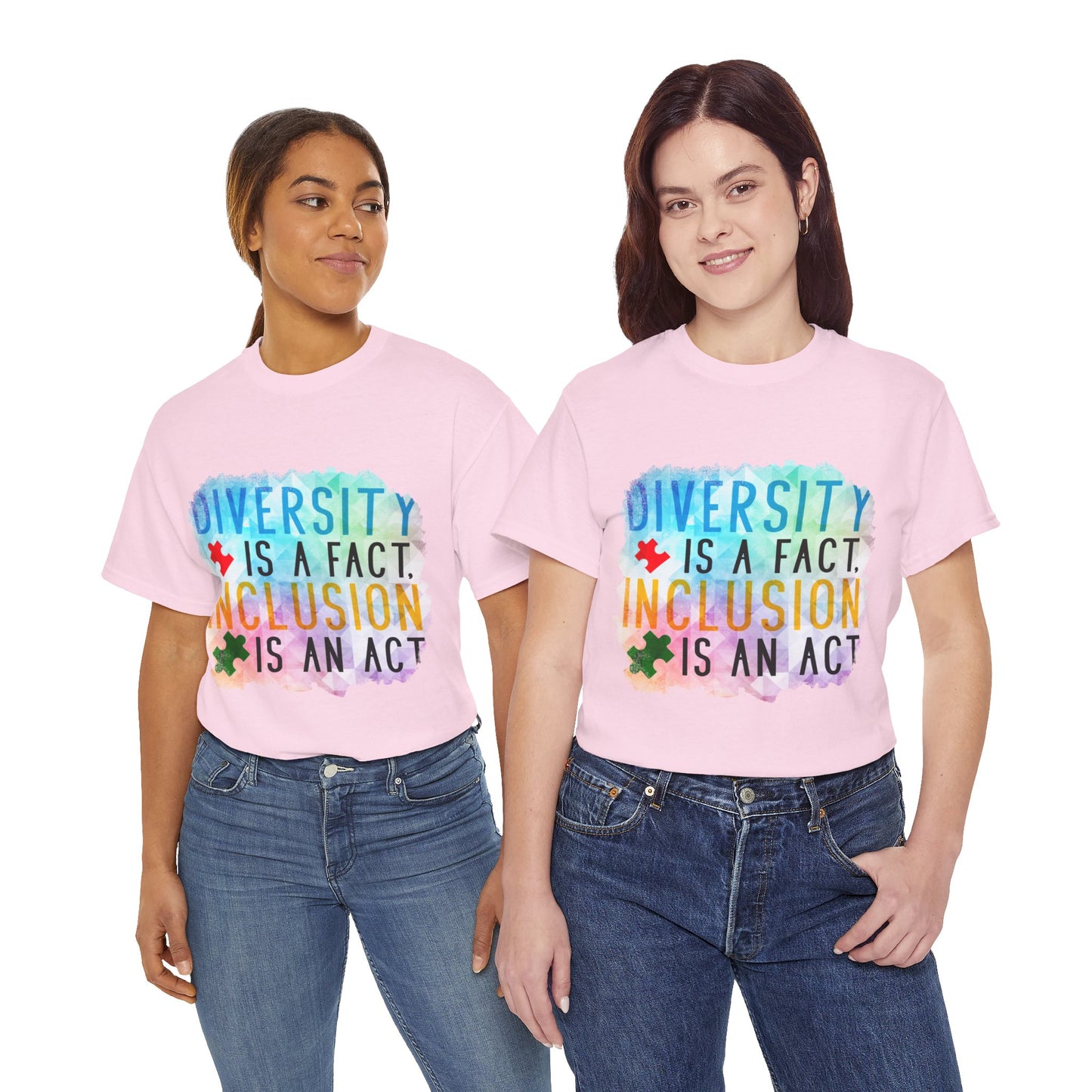 Autism Diversity is a Fact, Inclusion is an Act T-shirt Unisex Heavy Cotton
