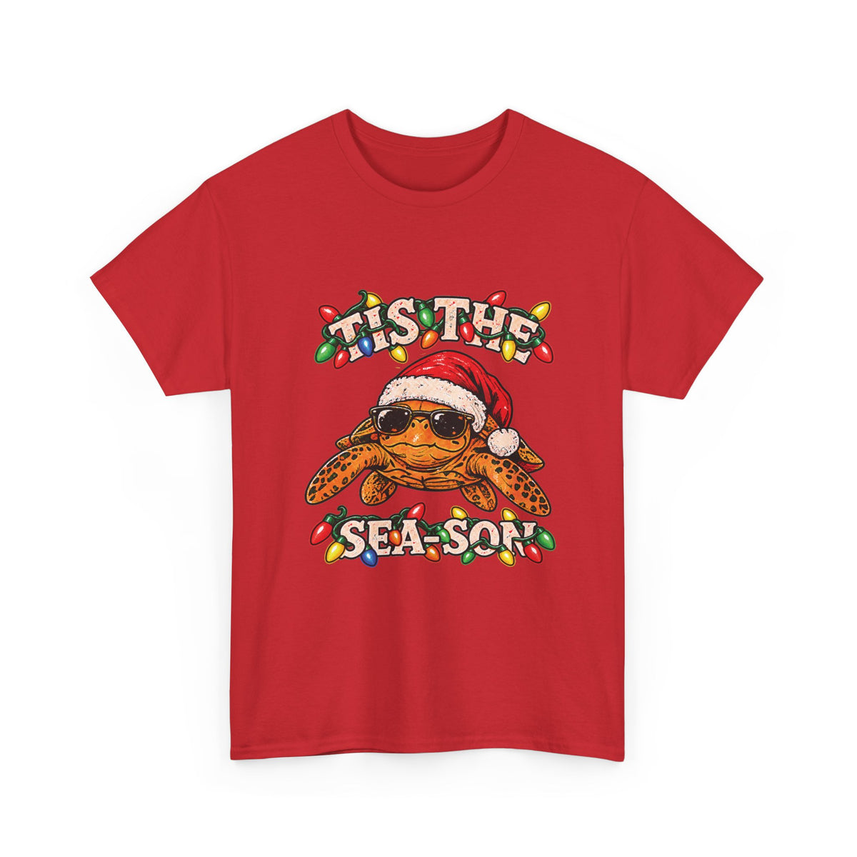 Tis the Sea-Son Christmas Sea Turtle T-Shirt – Coastal Holiday Tee