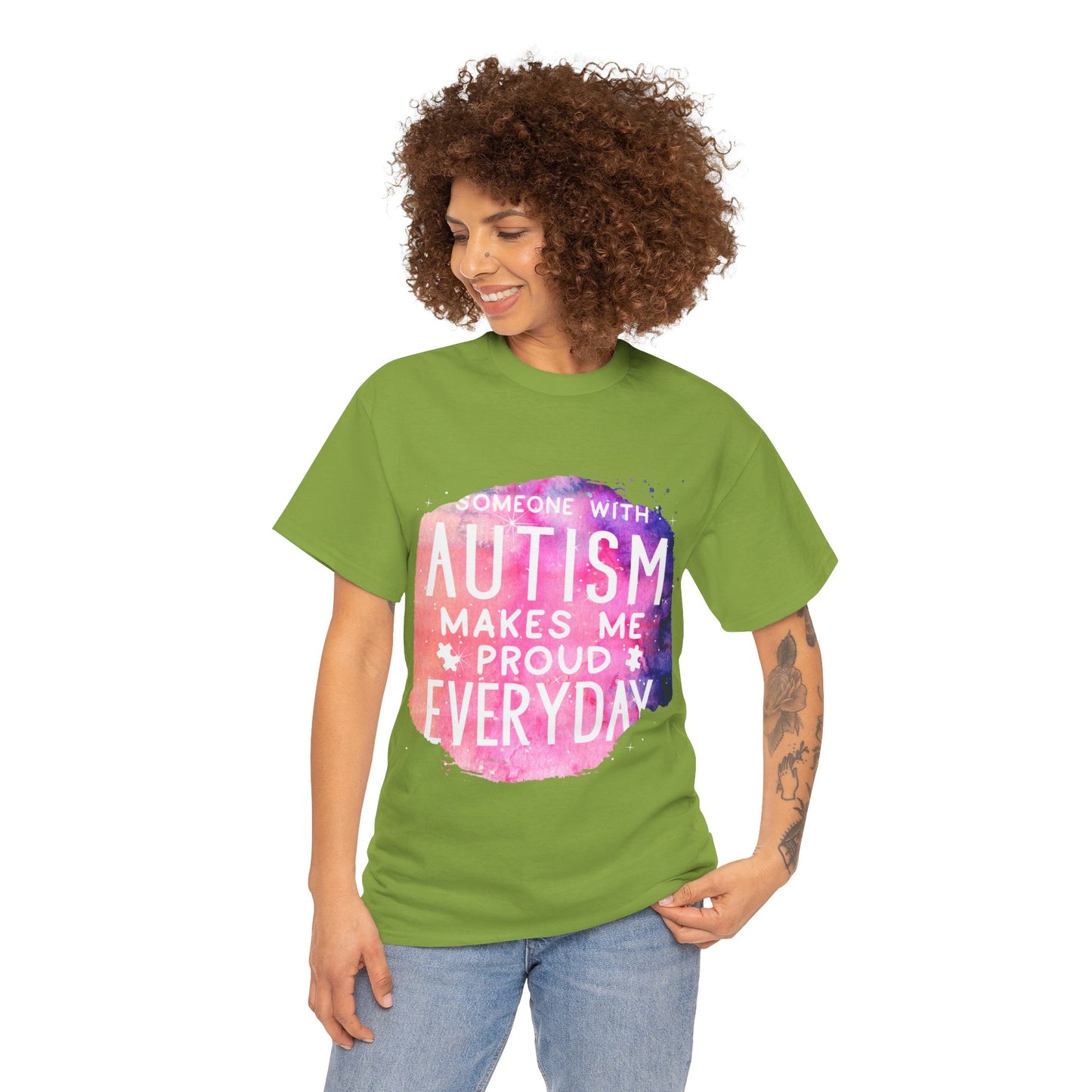 Autism Someone with Autism Makes Me Proud Everyday T-shirt Unisex Heavy Cotton