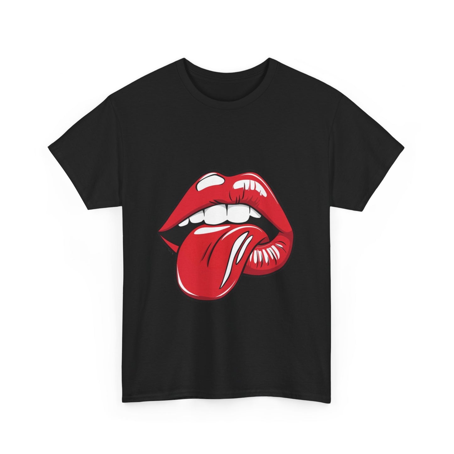 Sexy Retro PopArt Red Lips and Tounge Unisex heavy cotton Tshirt