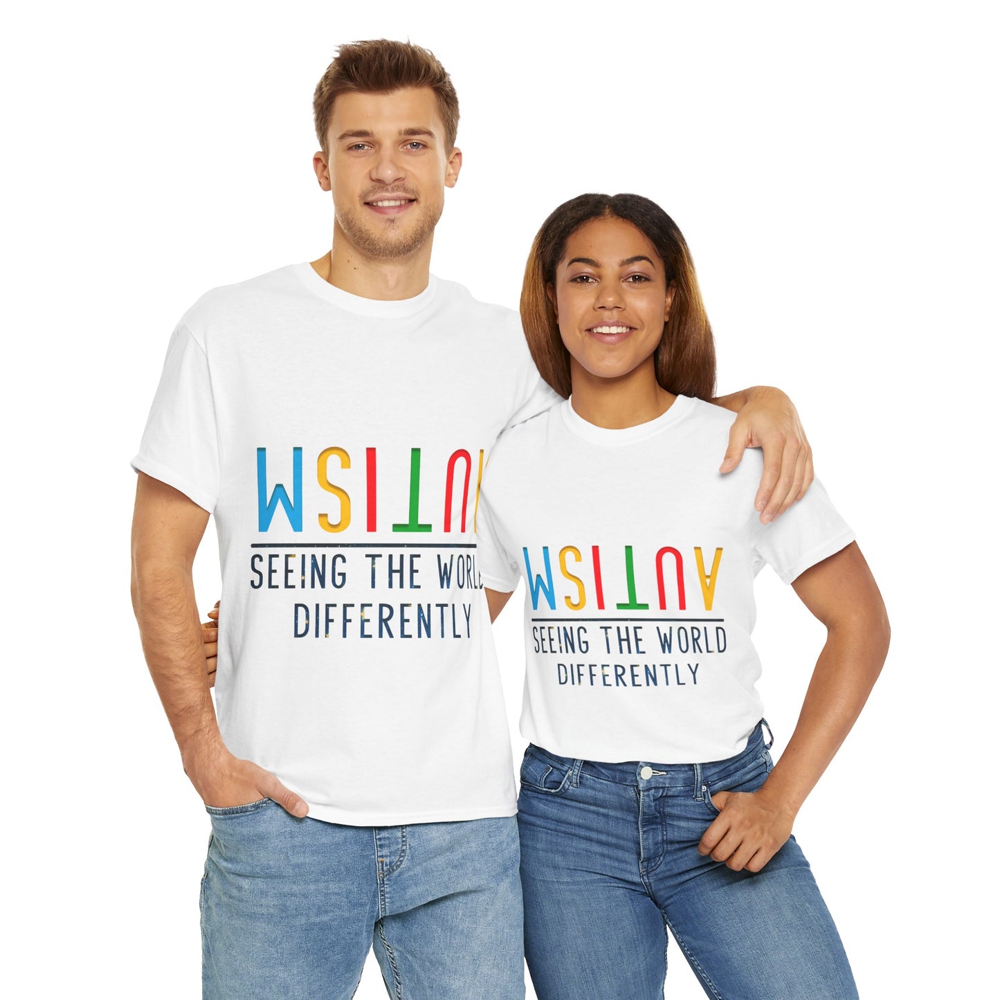 Autism Seeing the World Differently T-shirt Unisex Heavy Cotton
