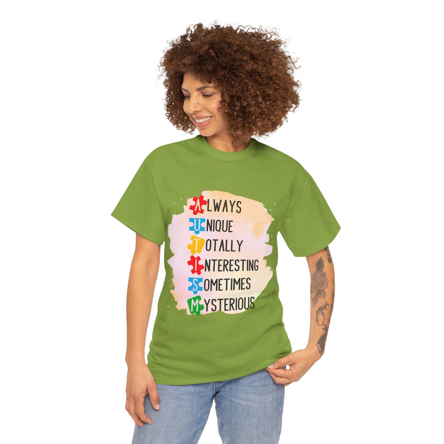 Autism Always Unique Totally Interesting Sometimes Mysterious T-shirt Unisex Heavy Cotton