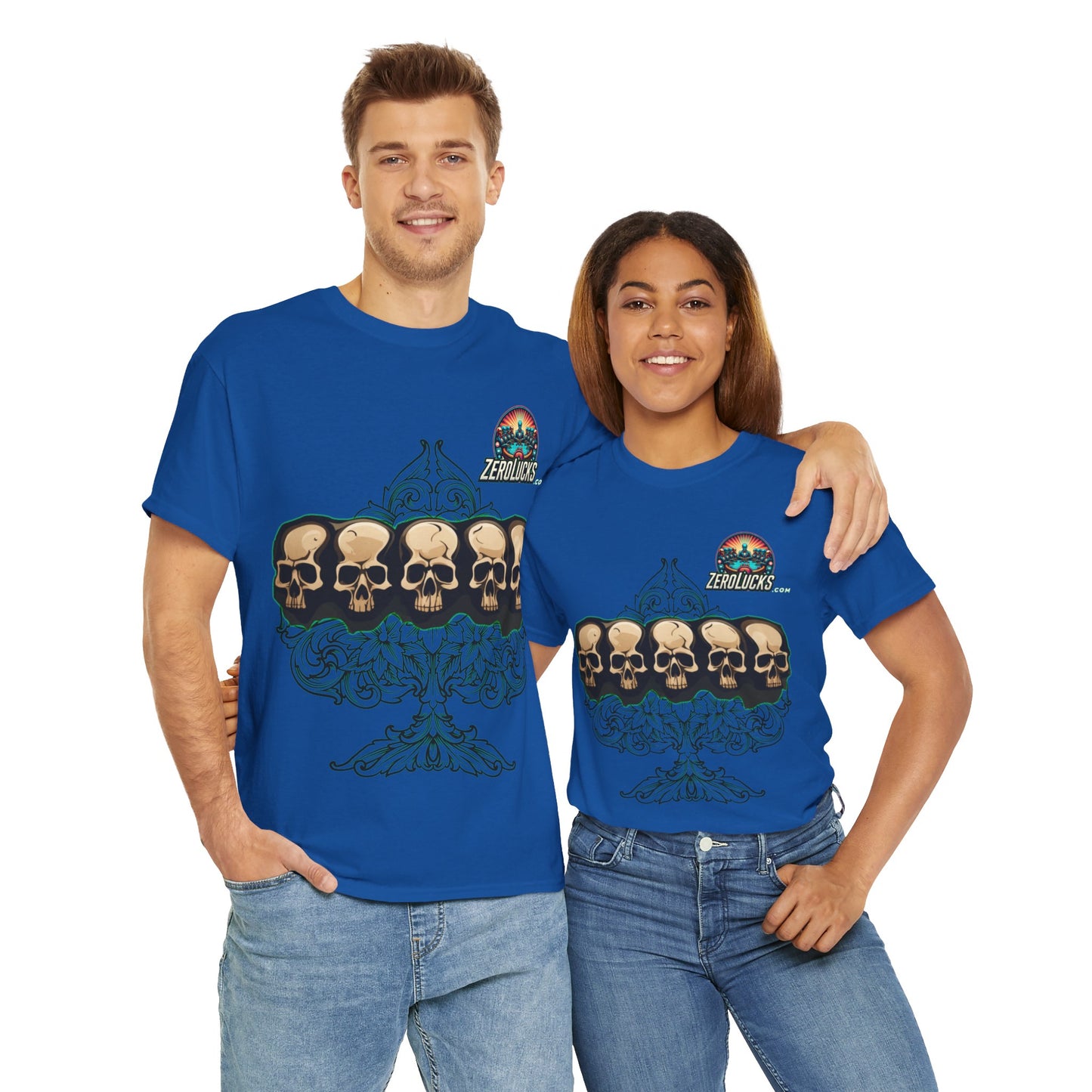 No Lucks Skulls with Spade T-shirt Unisex Heavy Cotton