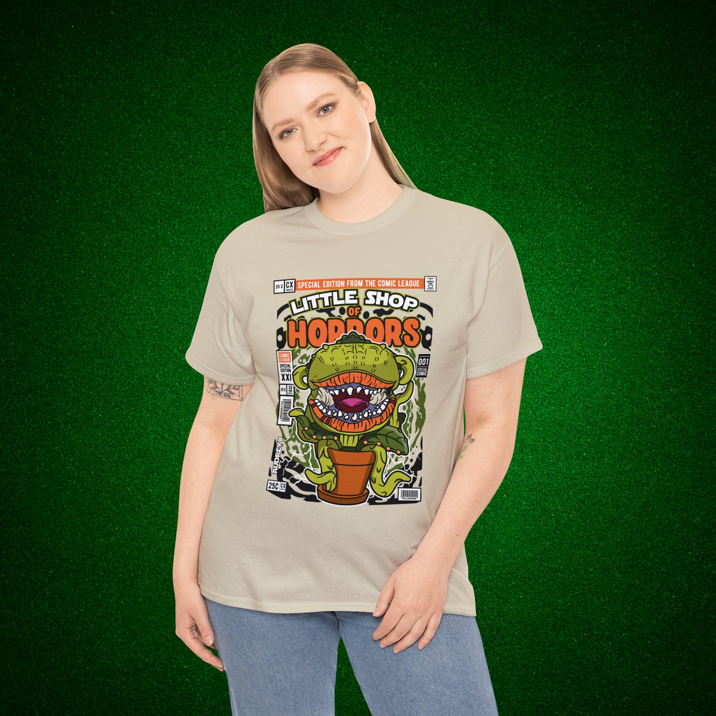 Little Shop of Horrors Audrey Pop Culture Mock Comic Cover heavy cotton T-shirt