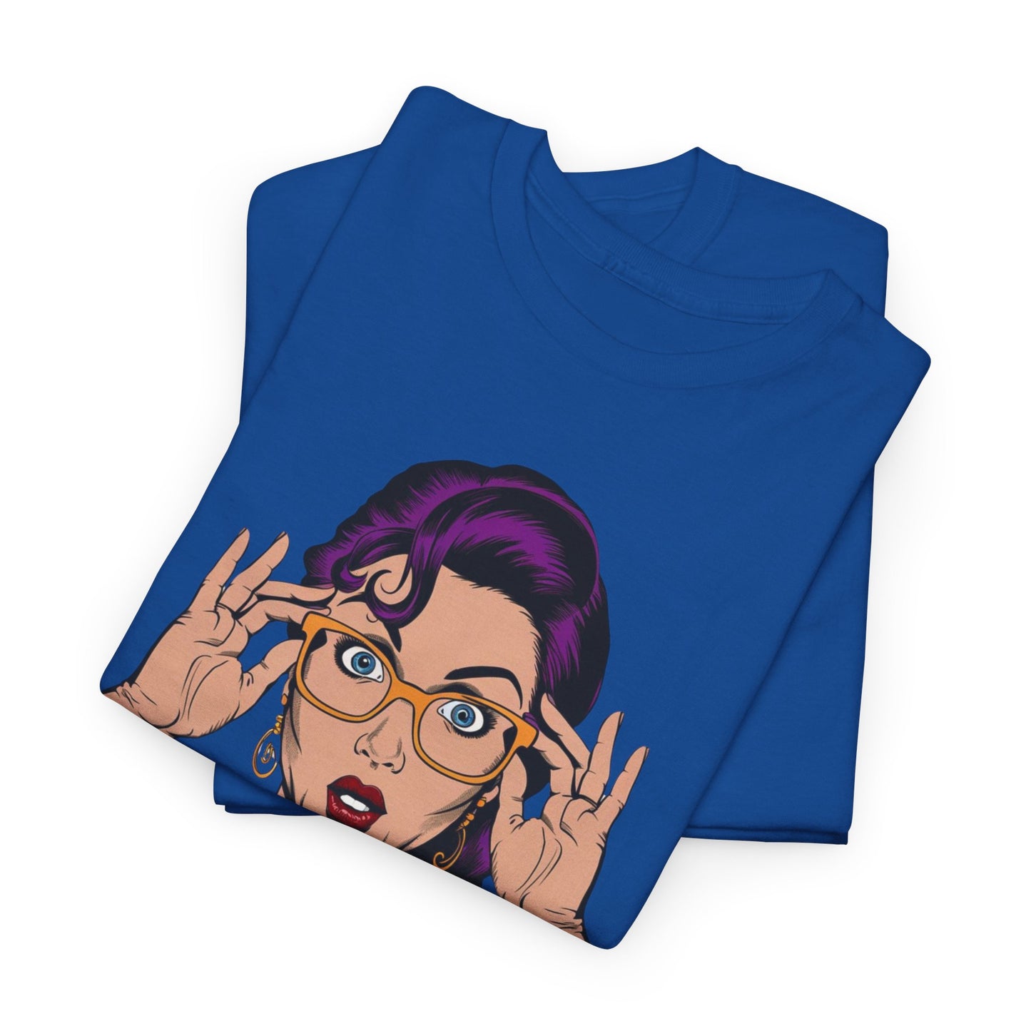 Sexy PopArt Girl Glasses and Braids Tshirt unisex heavy cotton