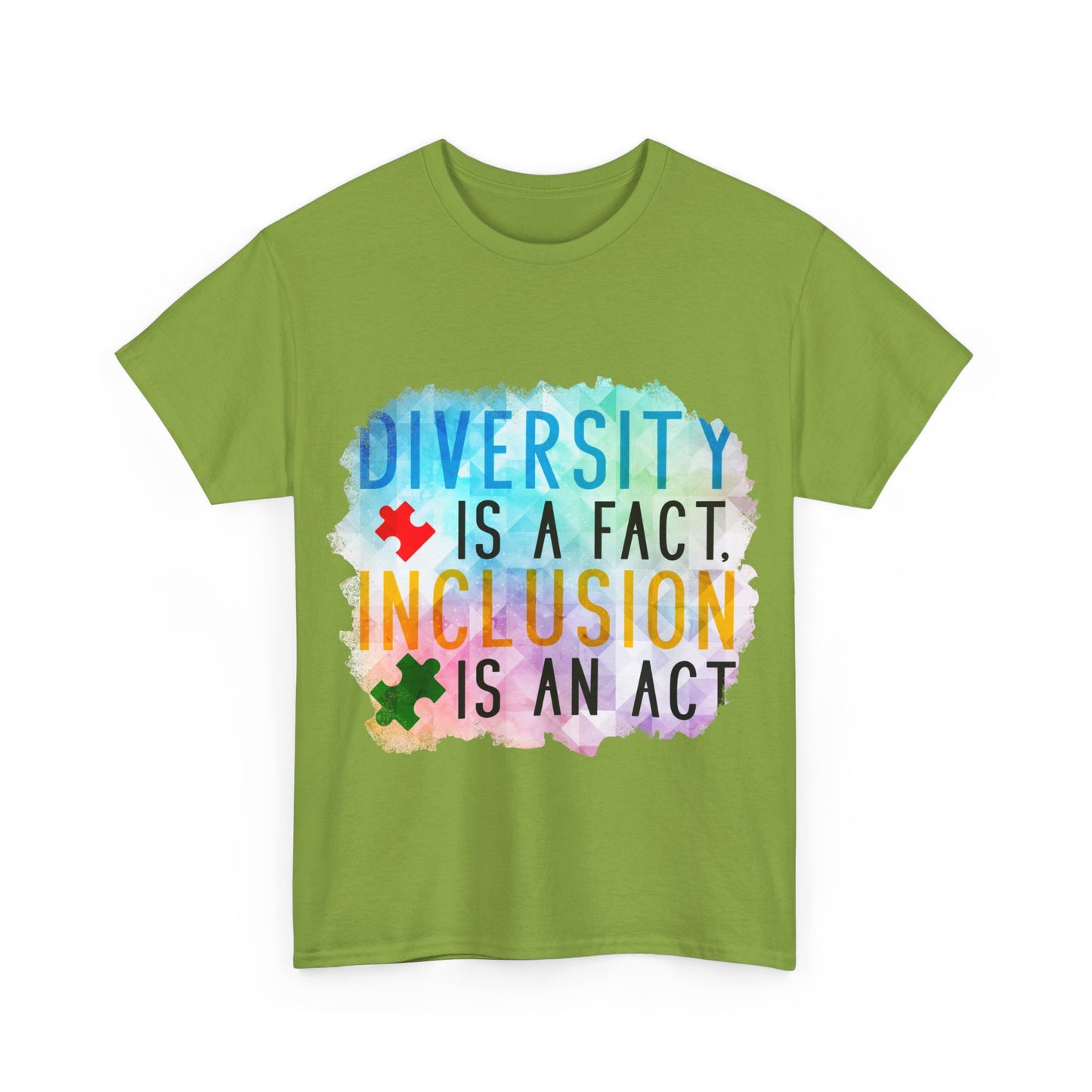 Autism Diversity is a Fact, Inclusion is an Act T-shirt Unisex Heavy Cotton