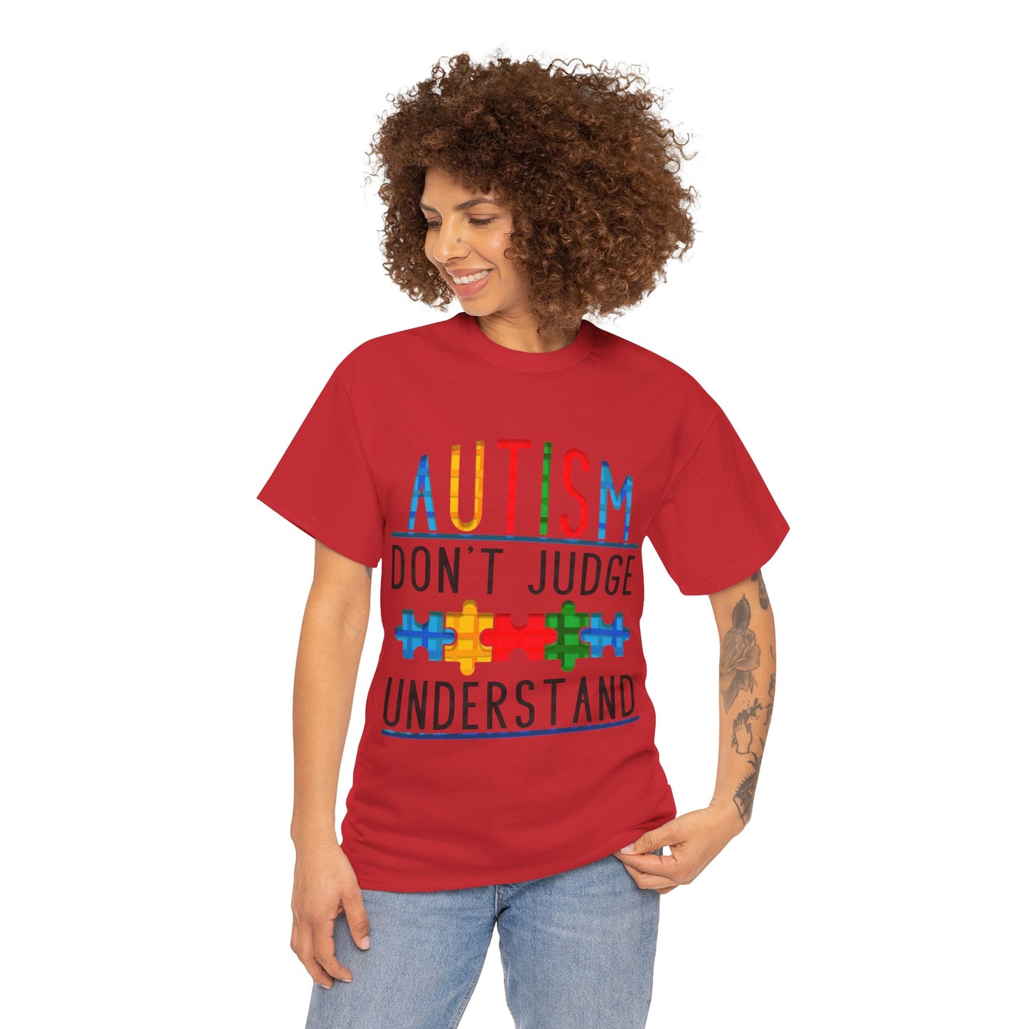 Autism Don't Judge Understand T-shirt Unisex Heavy Cotton