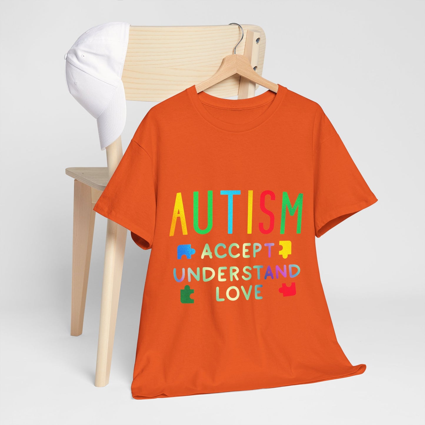 Autism ACCEPT UNDERSTAND LOVE T-shirt Unisex Heavy Cotton