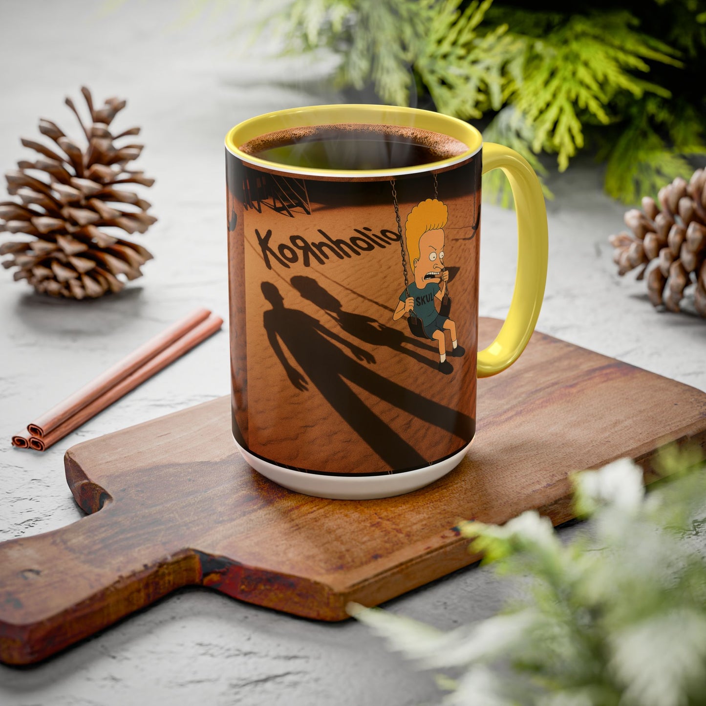 Kornholio 15 oz Coffee Mug Funny Nu Metal Cartoon Cup Multiple Colors