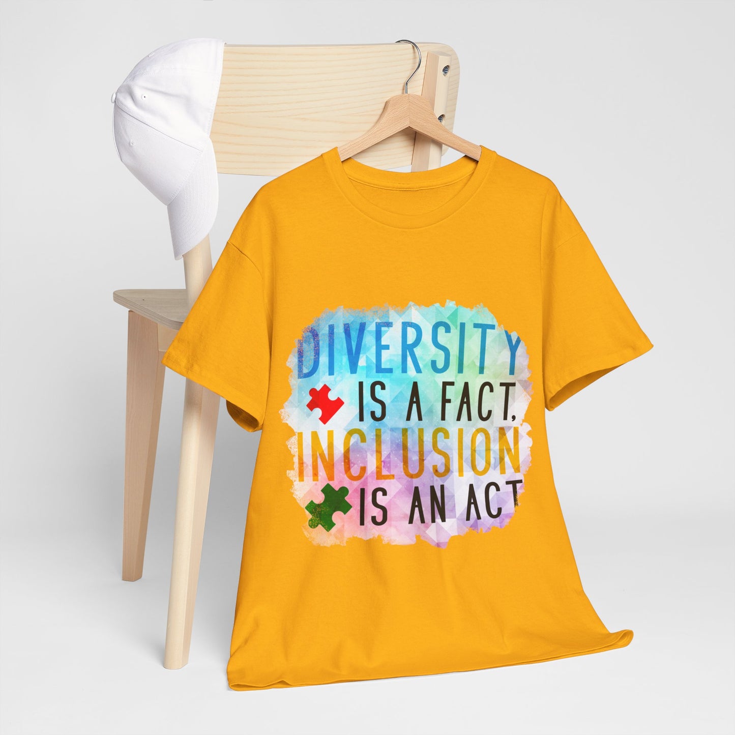 Autism Diversity is a Fact, Inclusion is an Act T-shirt Unisex Heavy Cotton