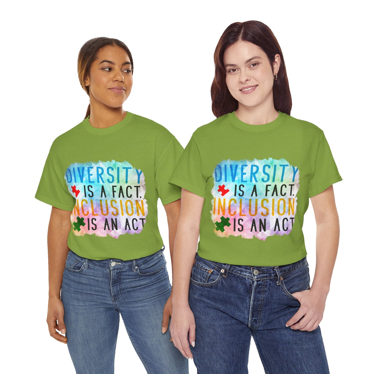 Autism Diversity is a Fact, Inclusion is an Act T-shirt Unisex Heavy Cotton
