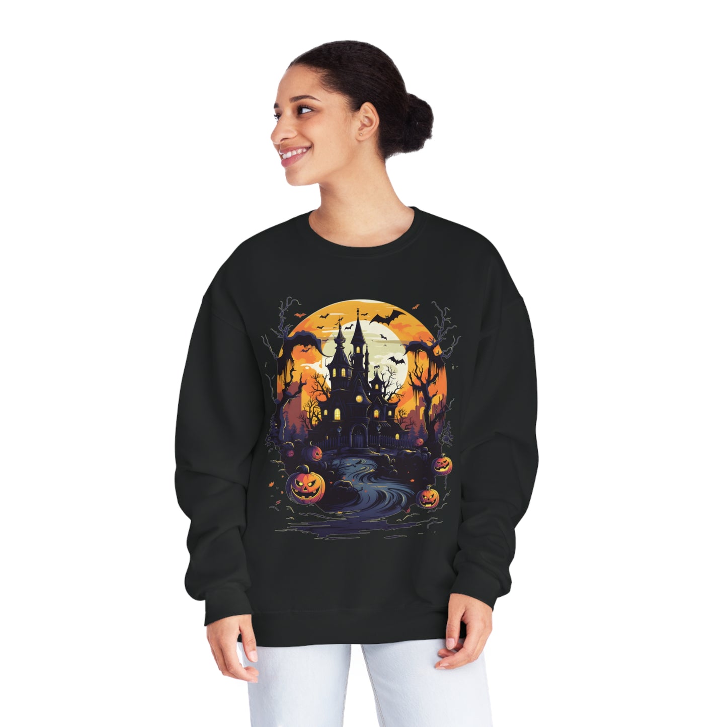 Halloween - Spooky House Unisex NuBlend® Crewneck Sweatshirt