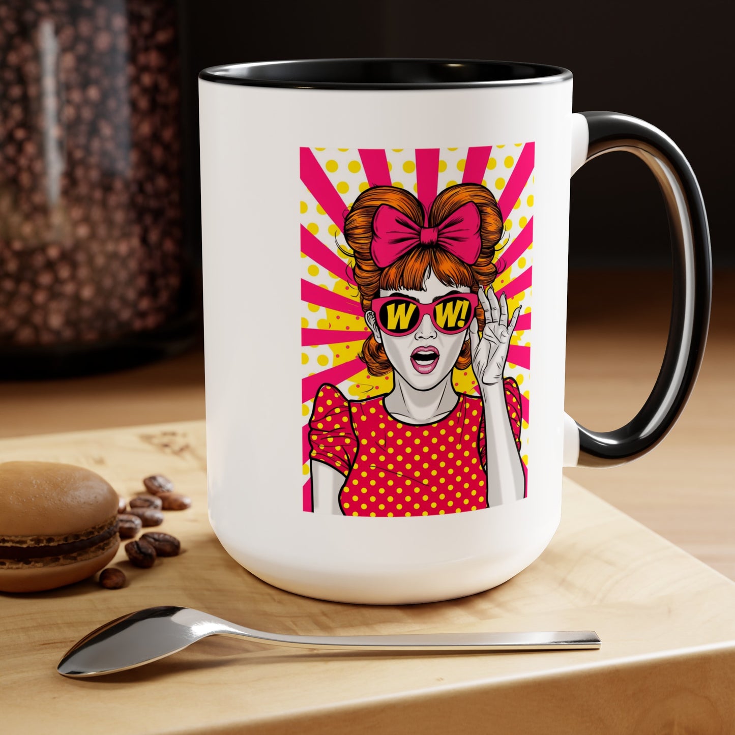 PopArt WOW Girl 15oz Coffee Mug