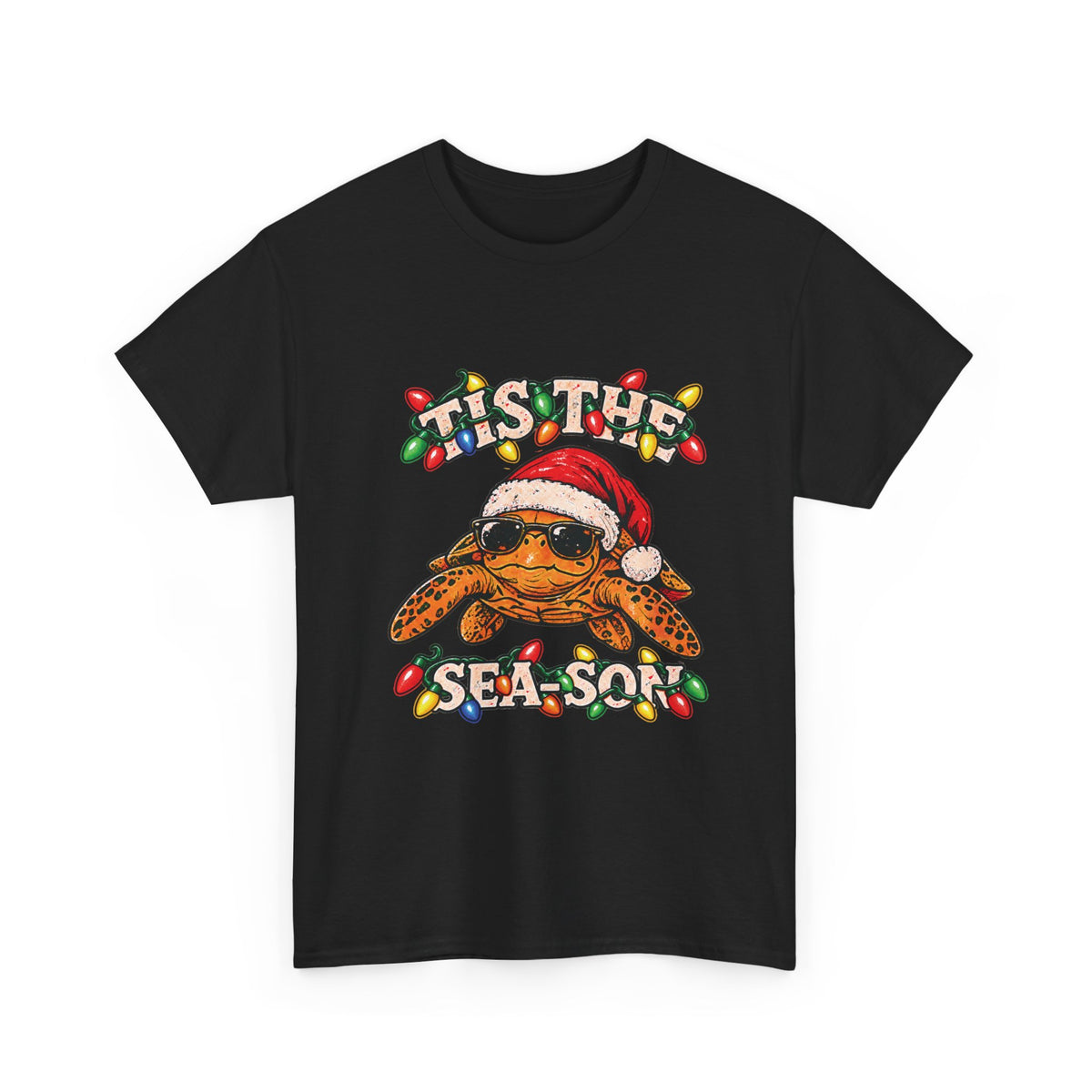 Tis the Sea-Son Christmas Sea Turtle T-Shirt – Coastal Holiday Tee