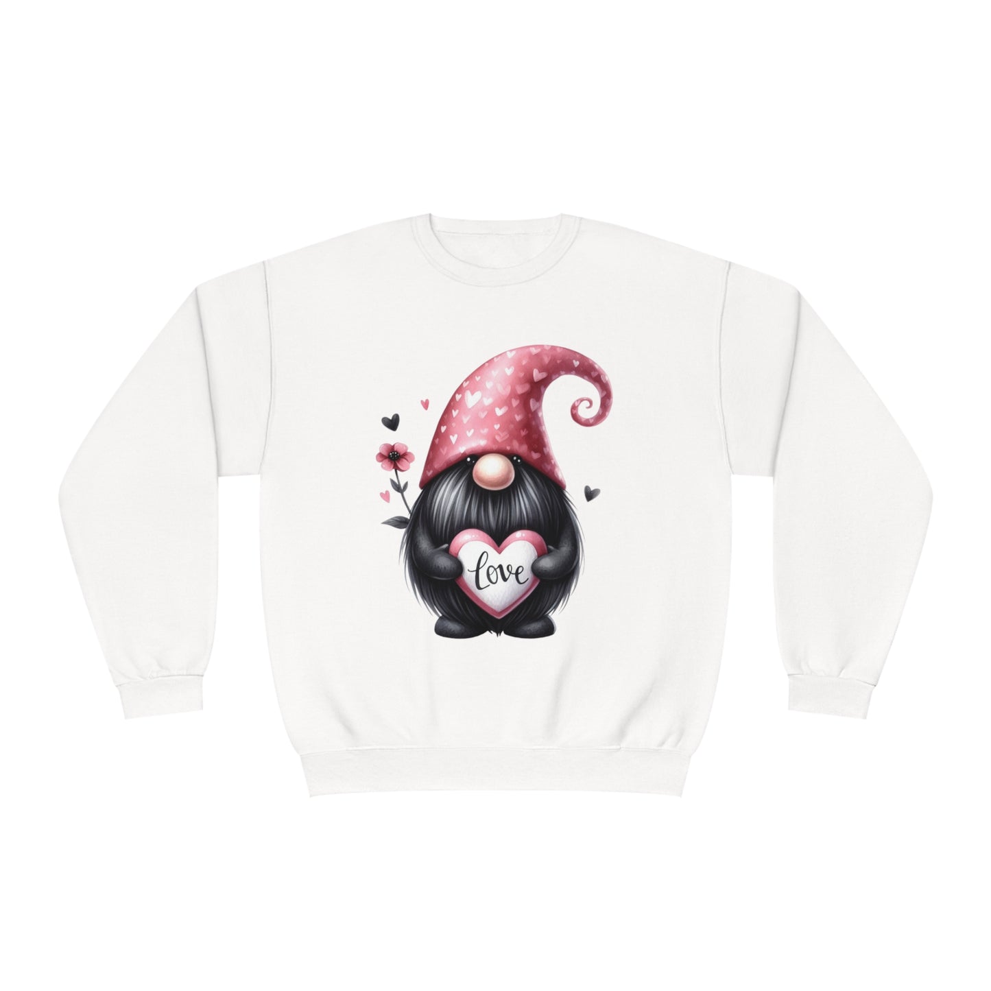 Black Valentine Gnome Unisex NuBlend® Crewneck Sweatshirt