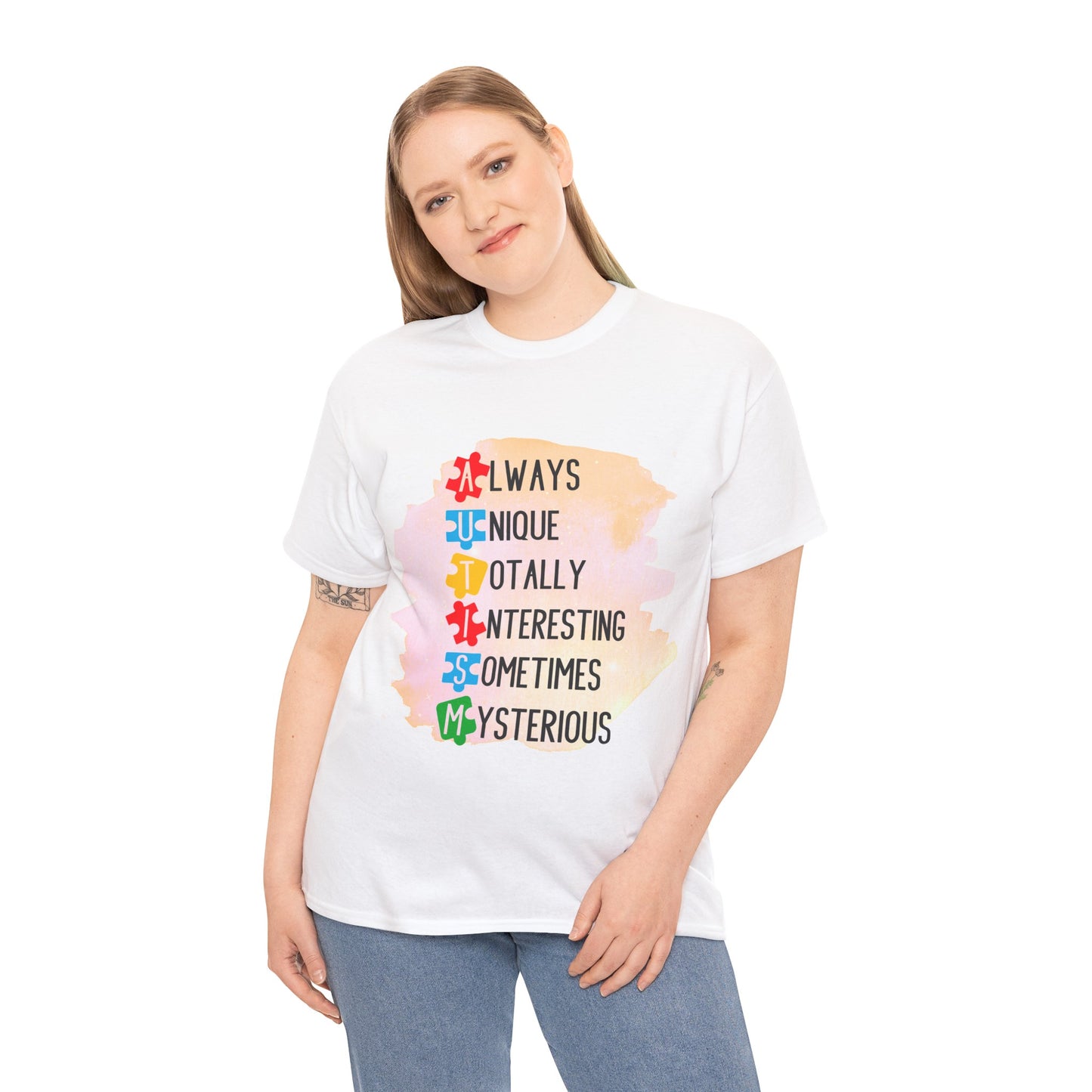 Autism Always Unique Totally Interesting Sometimes Mysterious T-shirt Unisex Heavy Cotton