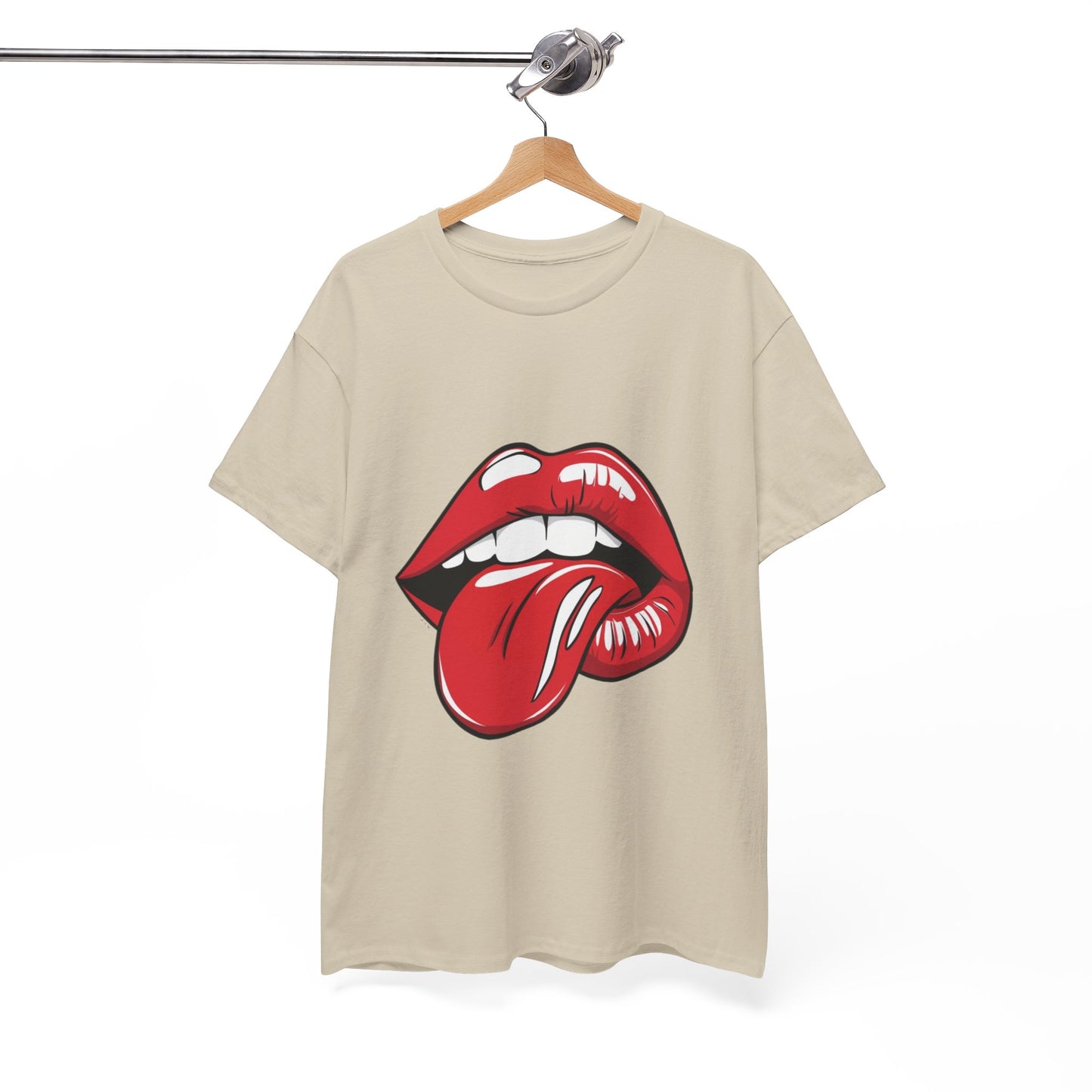 Sexy Retro PopArt Red Lips and Tounge Unisex heavy cotton Tshirt