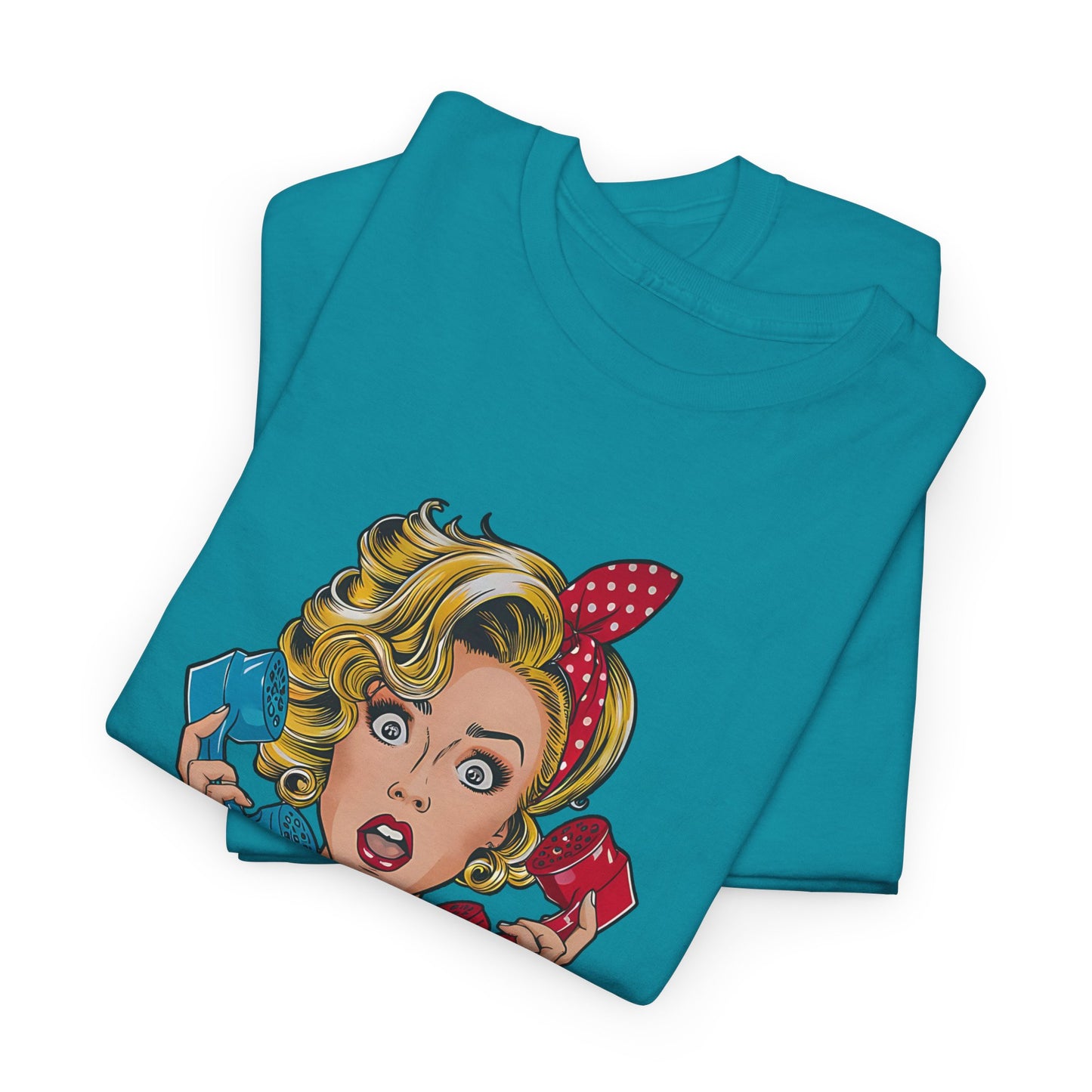 PopArt Girl on the Phone  Tshirt unisex heavy cotton