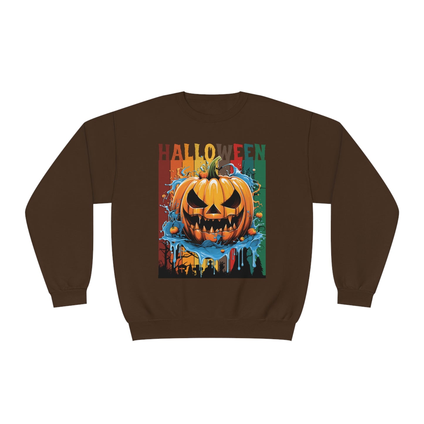 Scary Pumpkin Halloween Unisex NuBlend® Crewneck Sweatshirt