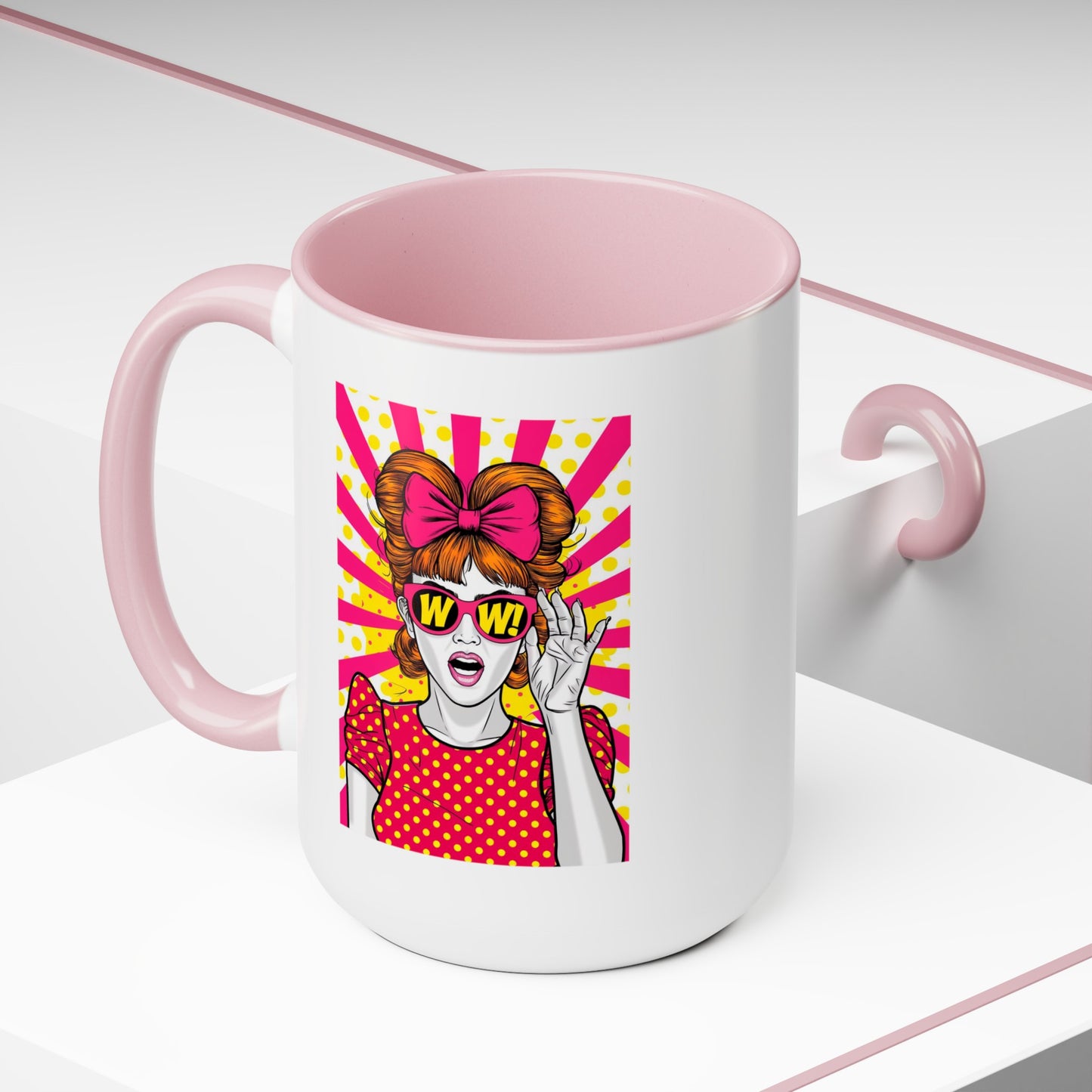 PopArt WOW Girl 15oz Coffee Mug