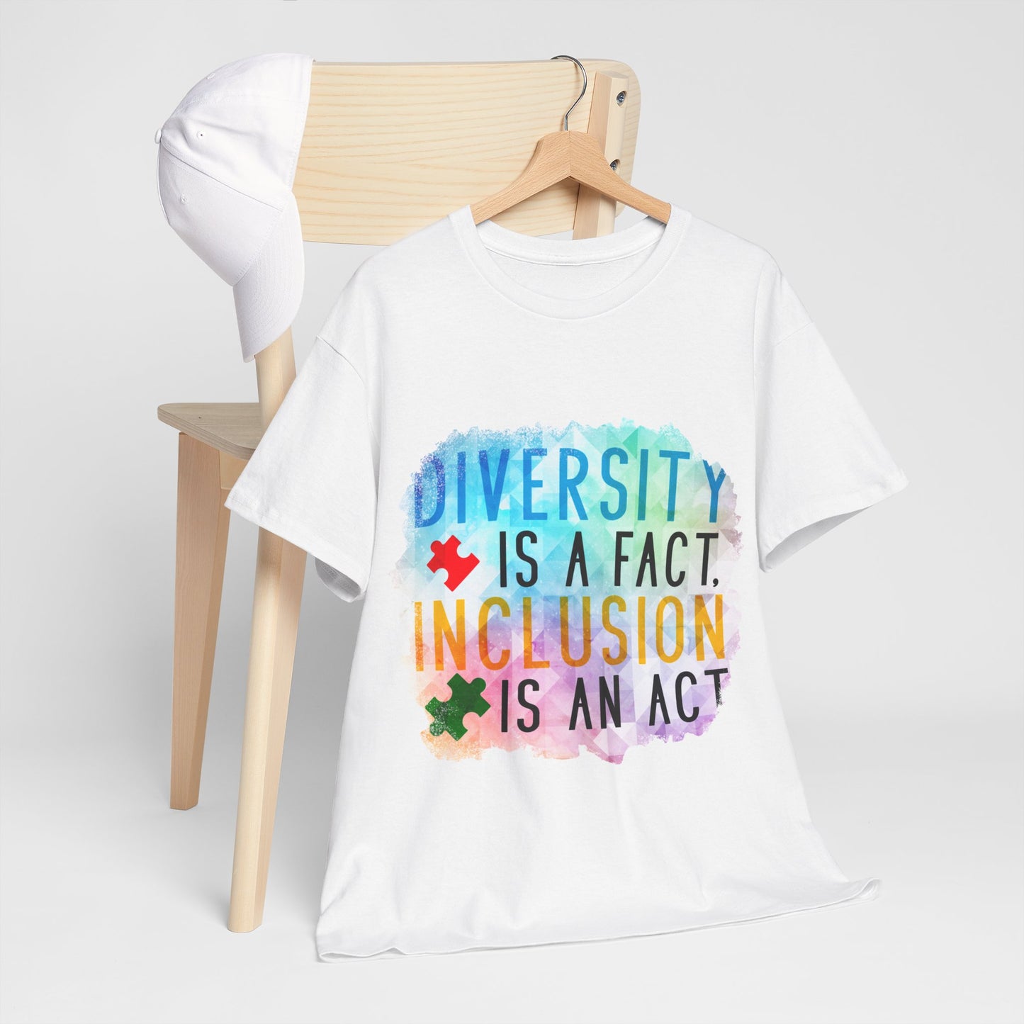 Autism Diversity is a Fact, Inclusion is an Act T-shirt Unisex Heavy Cotton