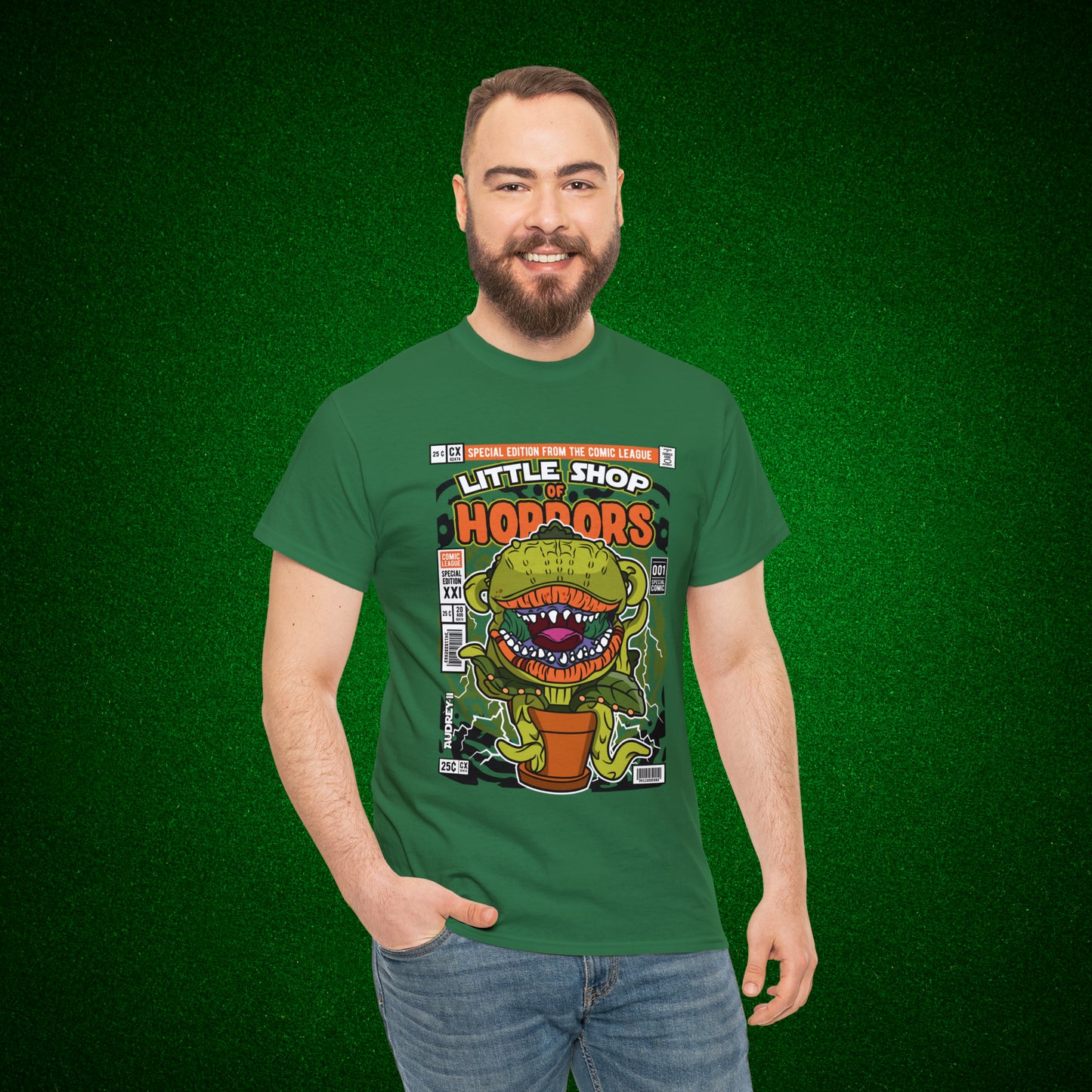 Little Shop of Horrors Audrey Pop Culture Mock Comic Cover heavy cotton T-shirt