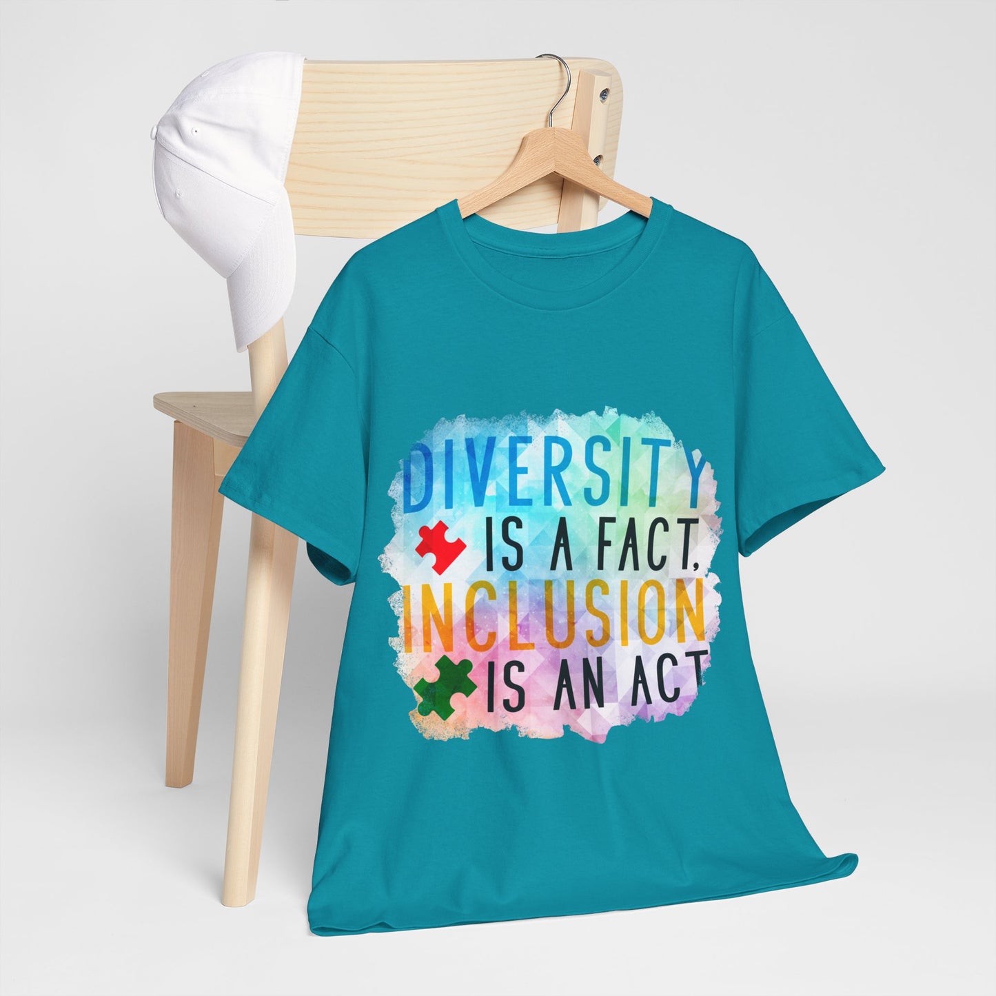 Autism Diversity is a Fact, Inclusion is an Act T-shirt Unisex Heavy Cotton