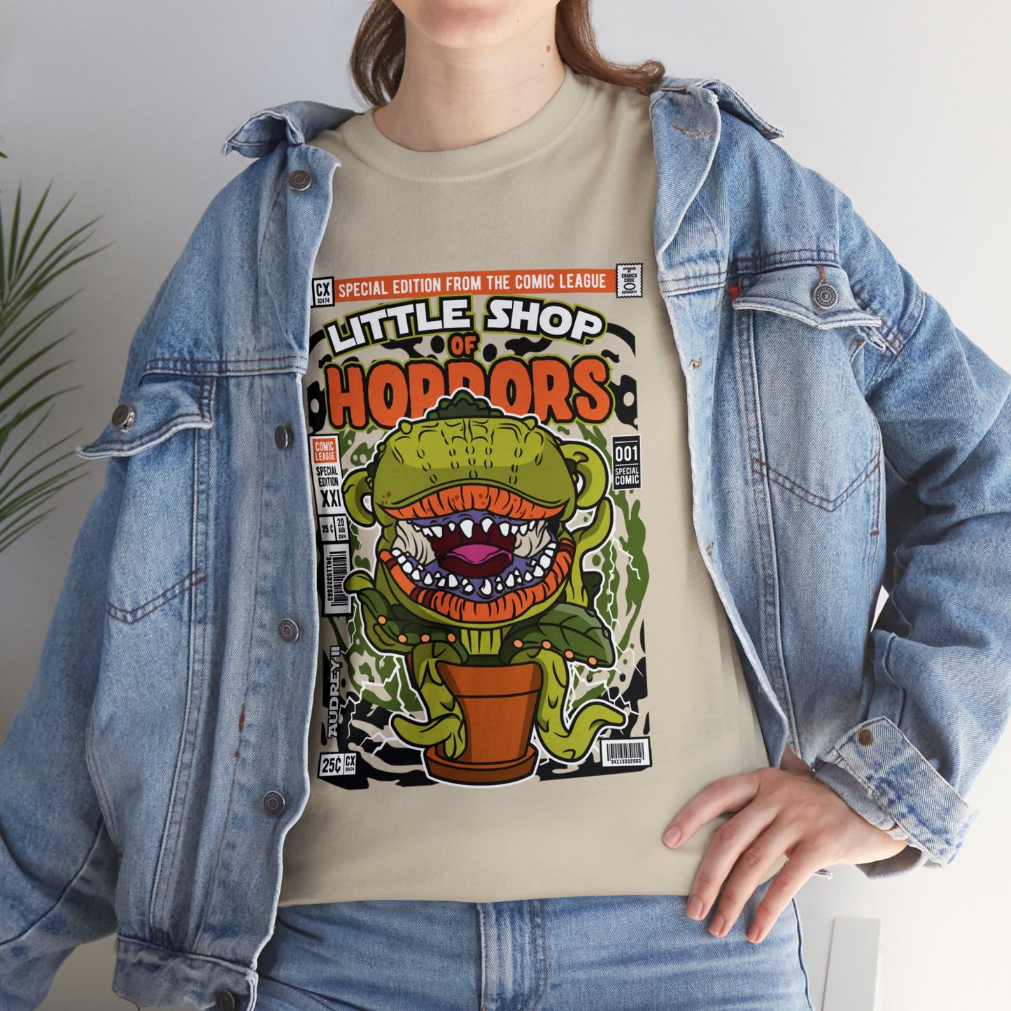 Little Shop of Horrors Audrey Pop Culture Mock Comic Cover heavy cotton T-shirt